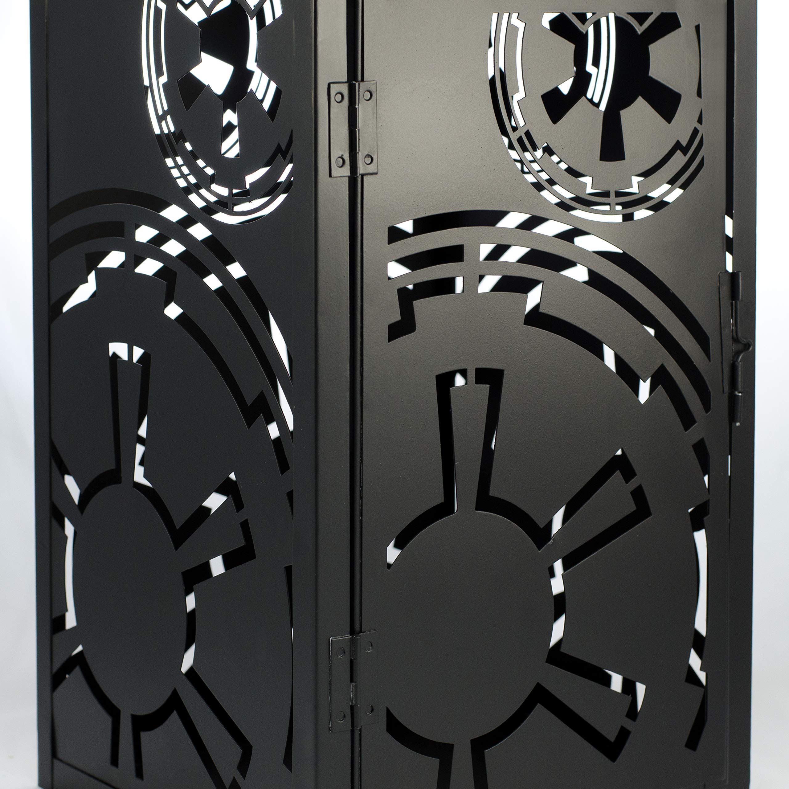 Seven20 Star Wars Stamped Lantern | Black Die-Cut Empire Imperial Symbol | Indoor & Outdoor Use | 14 Inches Tall