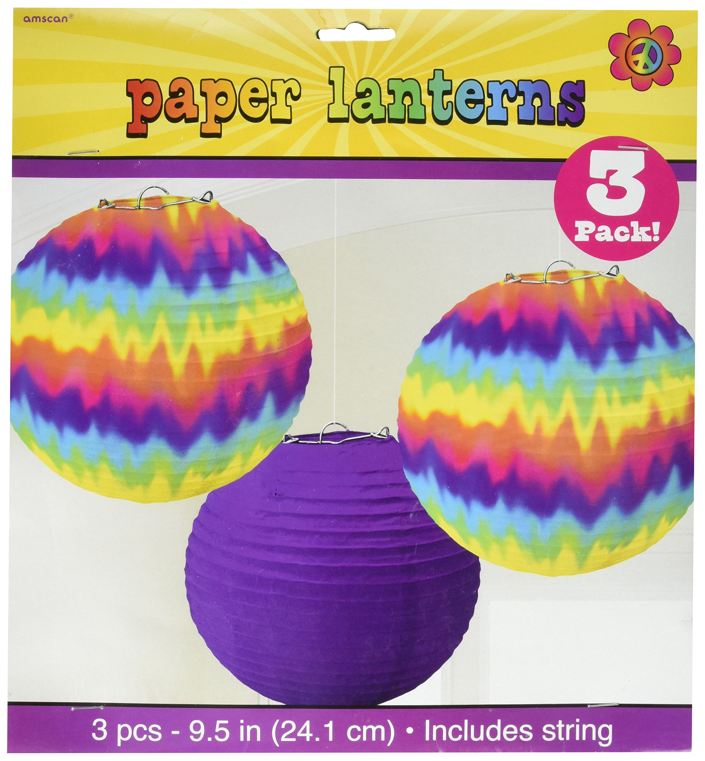 60's Round Party Lanterns, 9.5&quot;, 3 Ct.