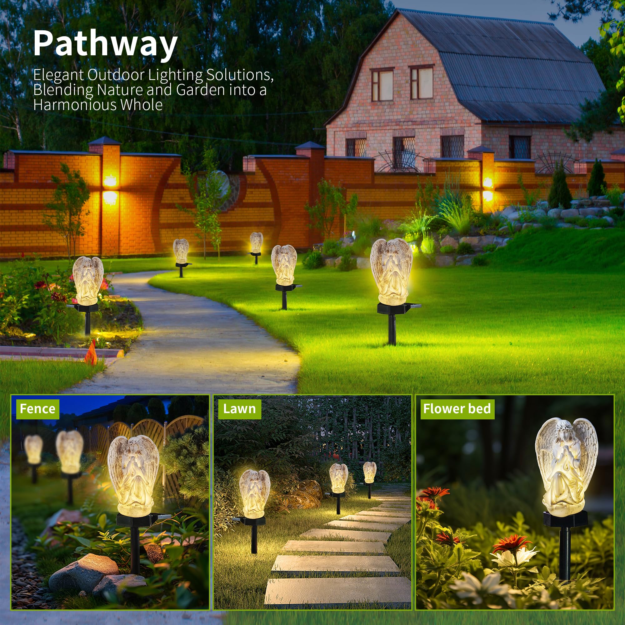 Xurleq Solar Garden Light - Waterproof Angel Resin Decor For Lawn, Patio & Fence