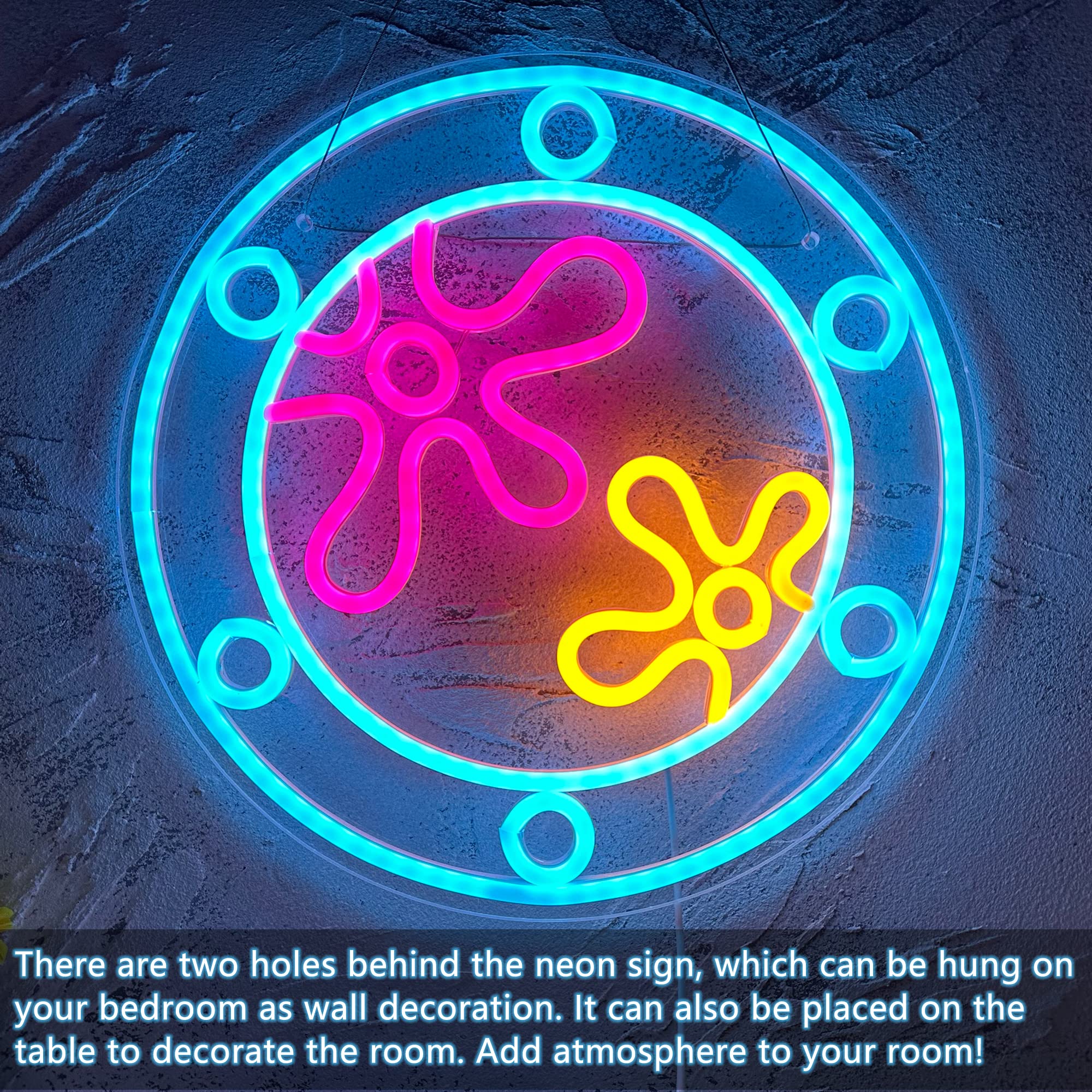 manimo LED Under Sea Porthole Neon Light for Wall Decor, 13.3x13.3in, Ocean World Porthole