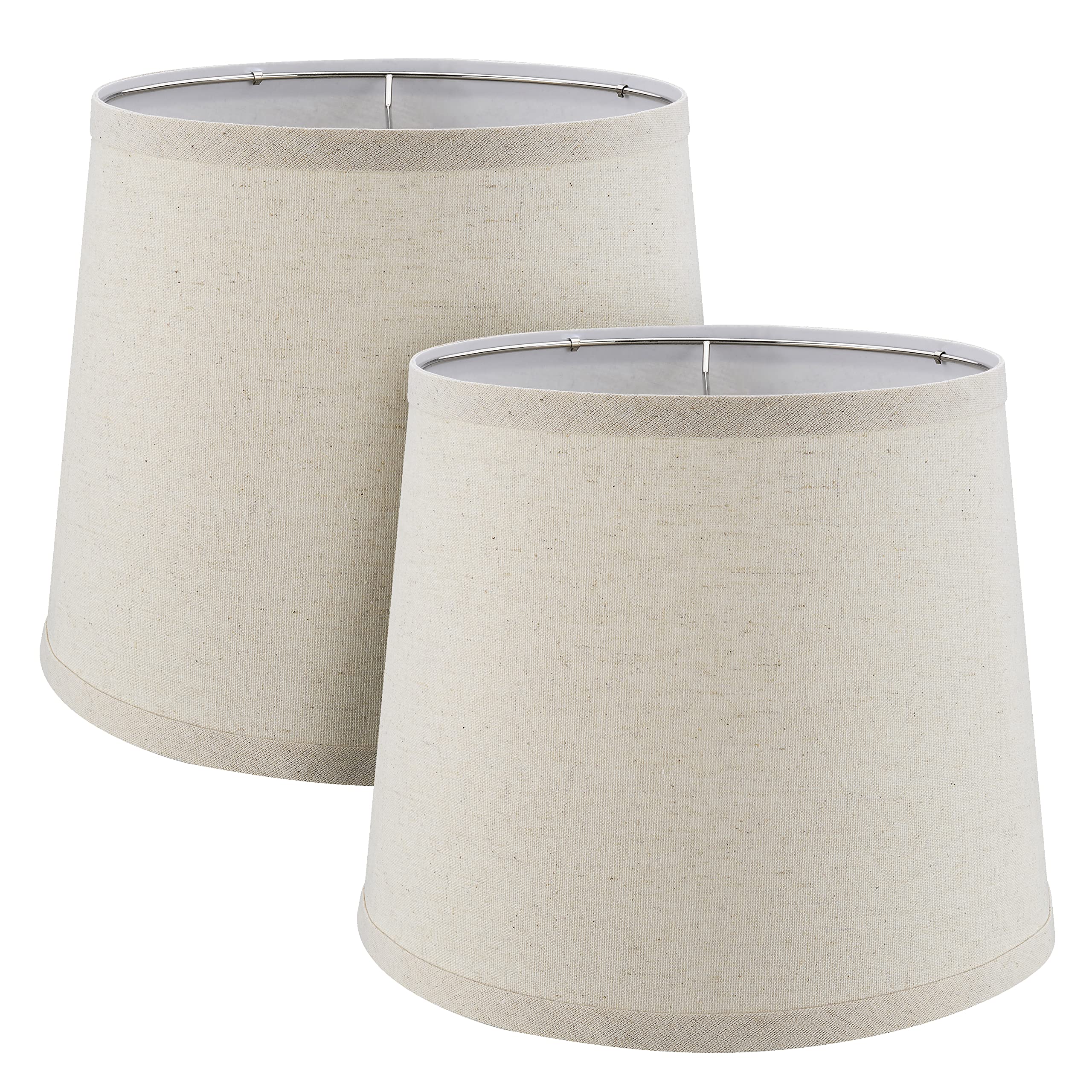 Aspen Creative 38006-2, Empire Collapsible Spider Lamp Shade, Oatmeal, 9 Top x 11 Bottom x 9 Slant Height, Set of 2