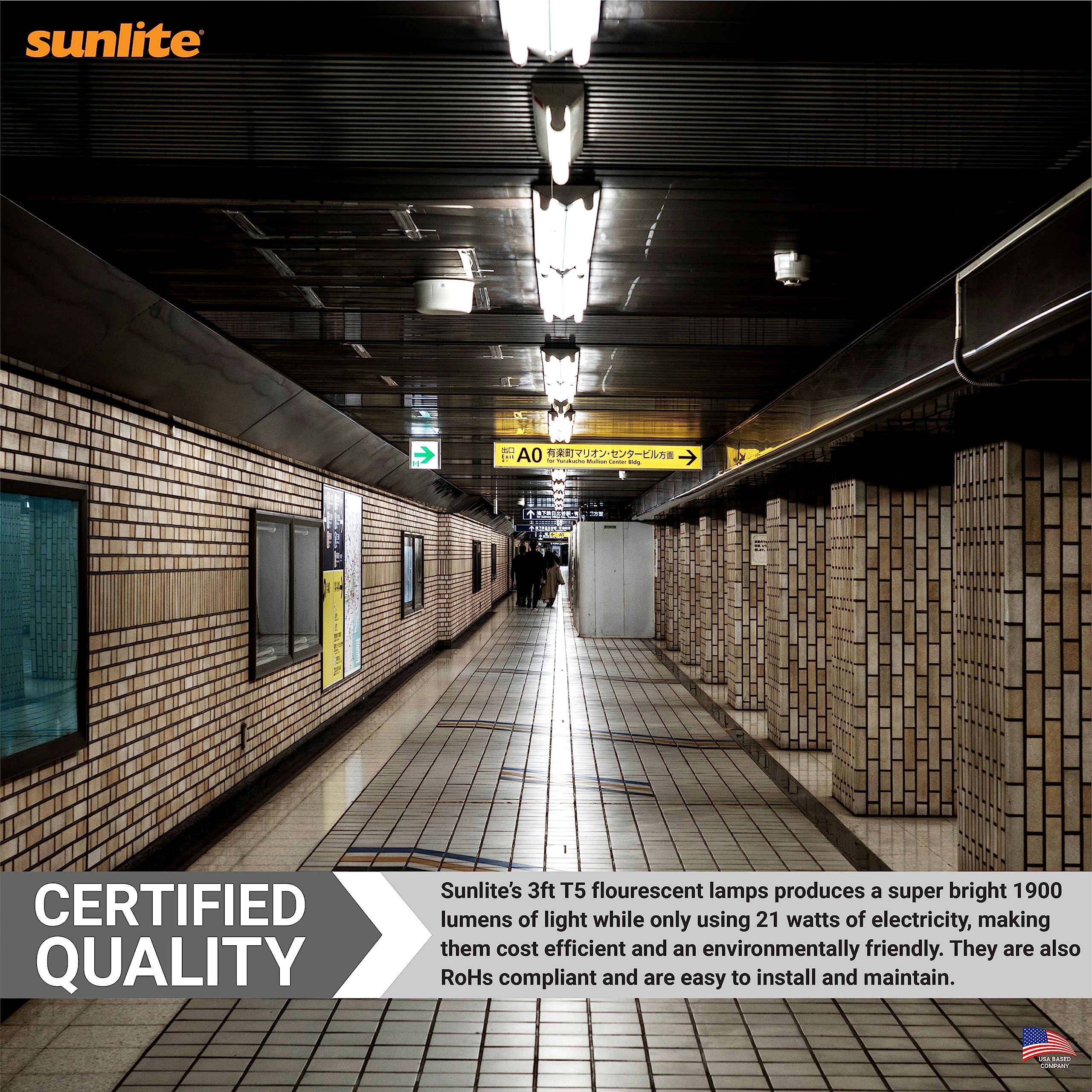 Sunlite F21T5/841 T5 Linear Fluorescent Lamp 21W 1900 Lumens 3ft 4100K Cool White Mini G5 Bi-Pin Base 40