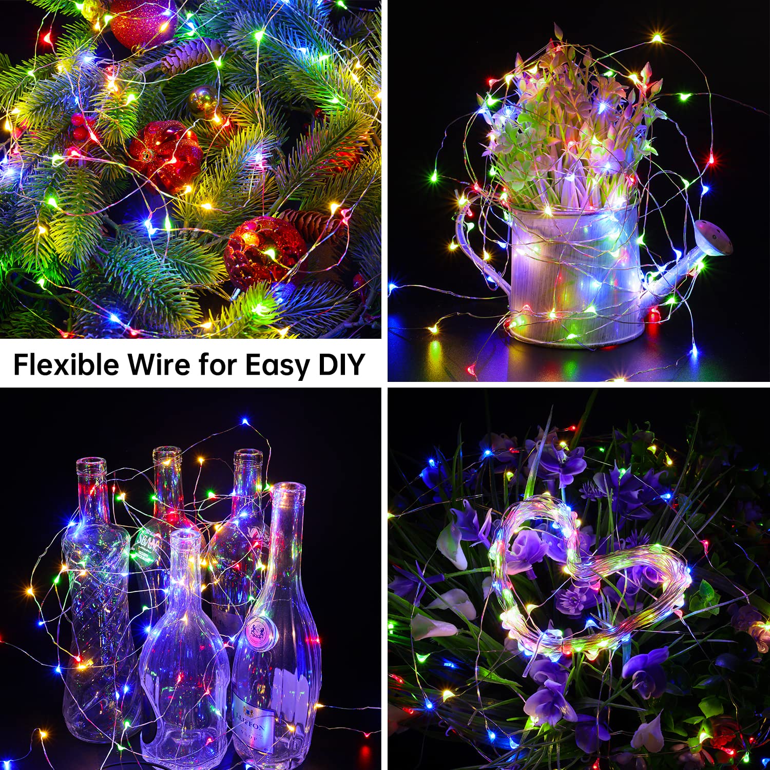 Blingstar Multicolor Fairy Lights USB Powered 33Ft 100 LED Copper Wire String Lights for Indoor Outdoor Decor