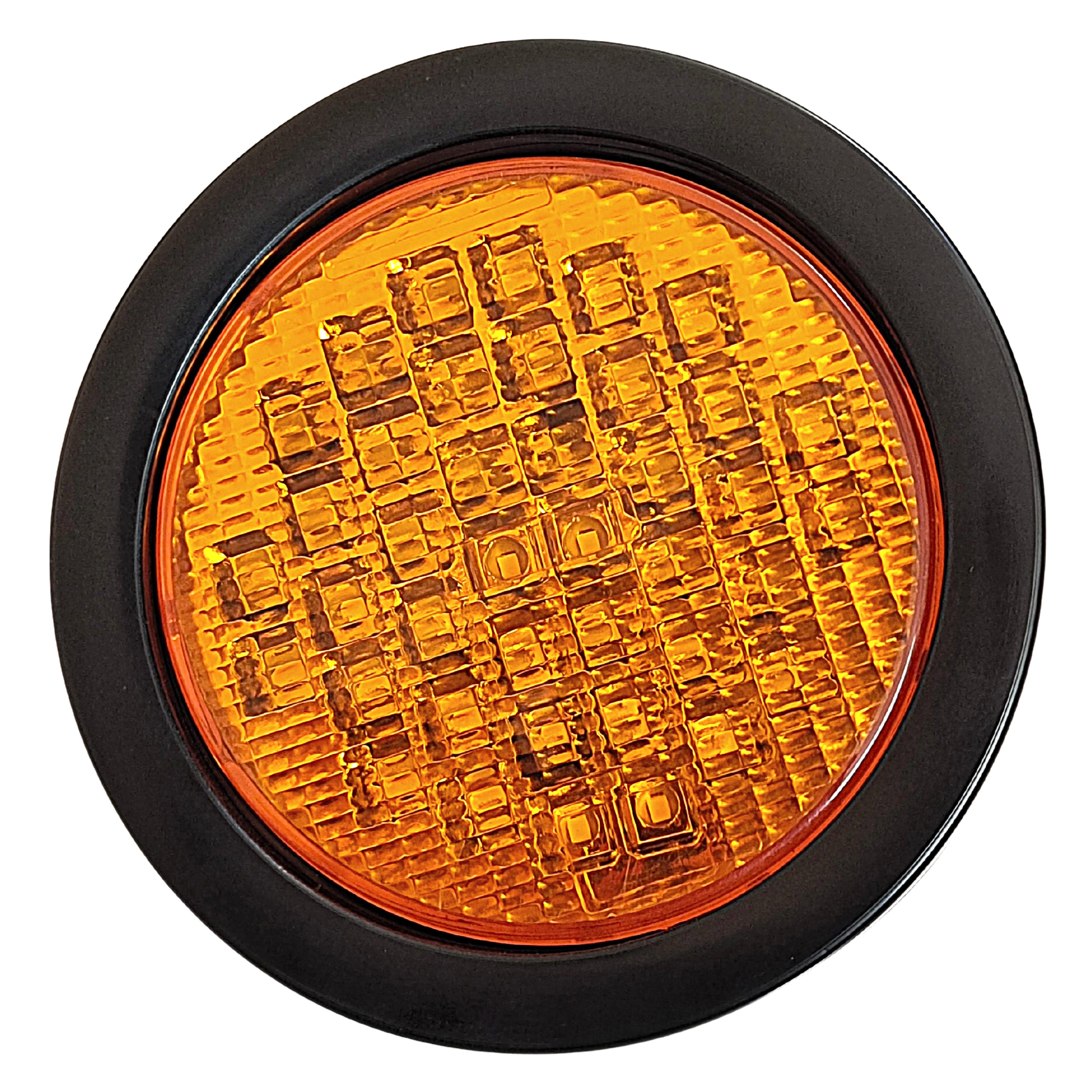 All Star Truck Parts 40 LED Amber Round Tail Lights 4in Model ASA440A2 Waterproof for Trucks Trailers RV Boat