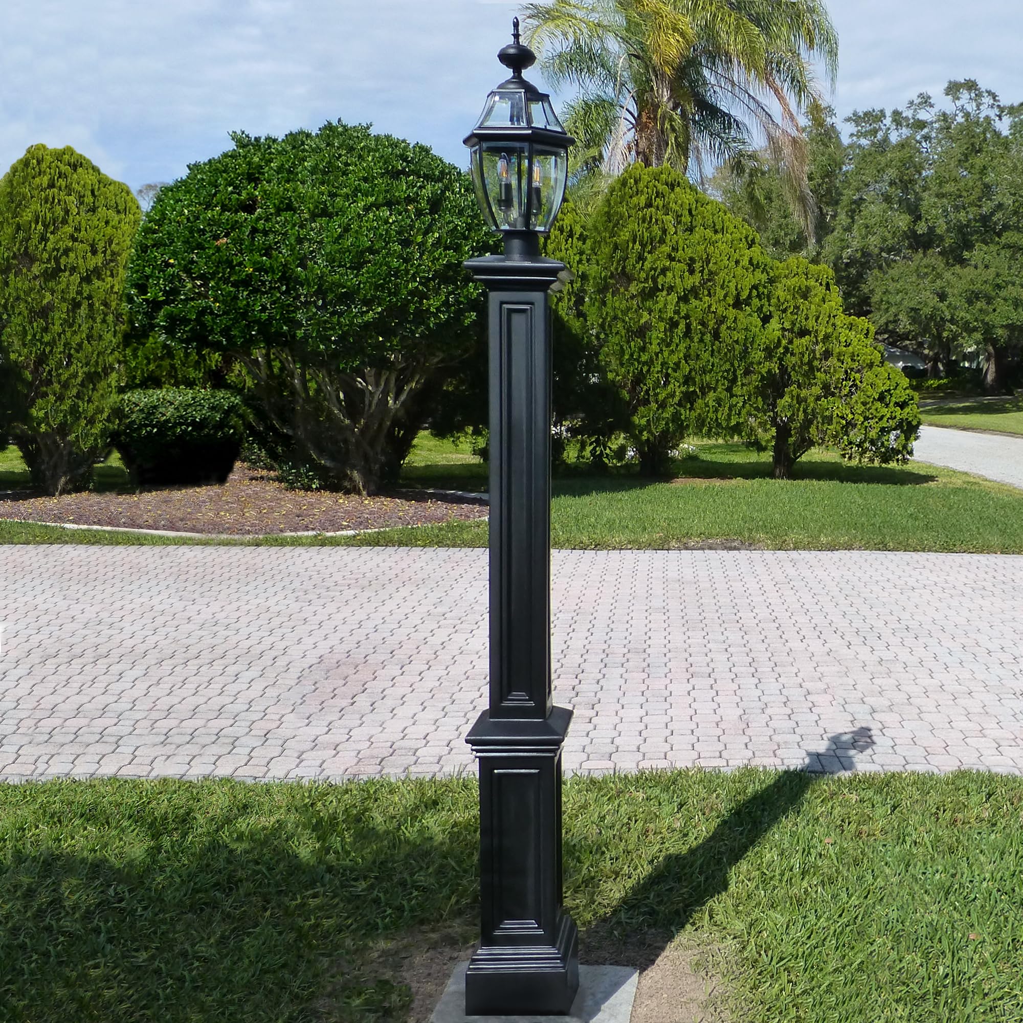 Mayne Signature Outdoor Lamp Post, 9.5x9.5 inches, Black, Model 5835-BK, Plastic Material