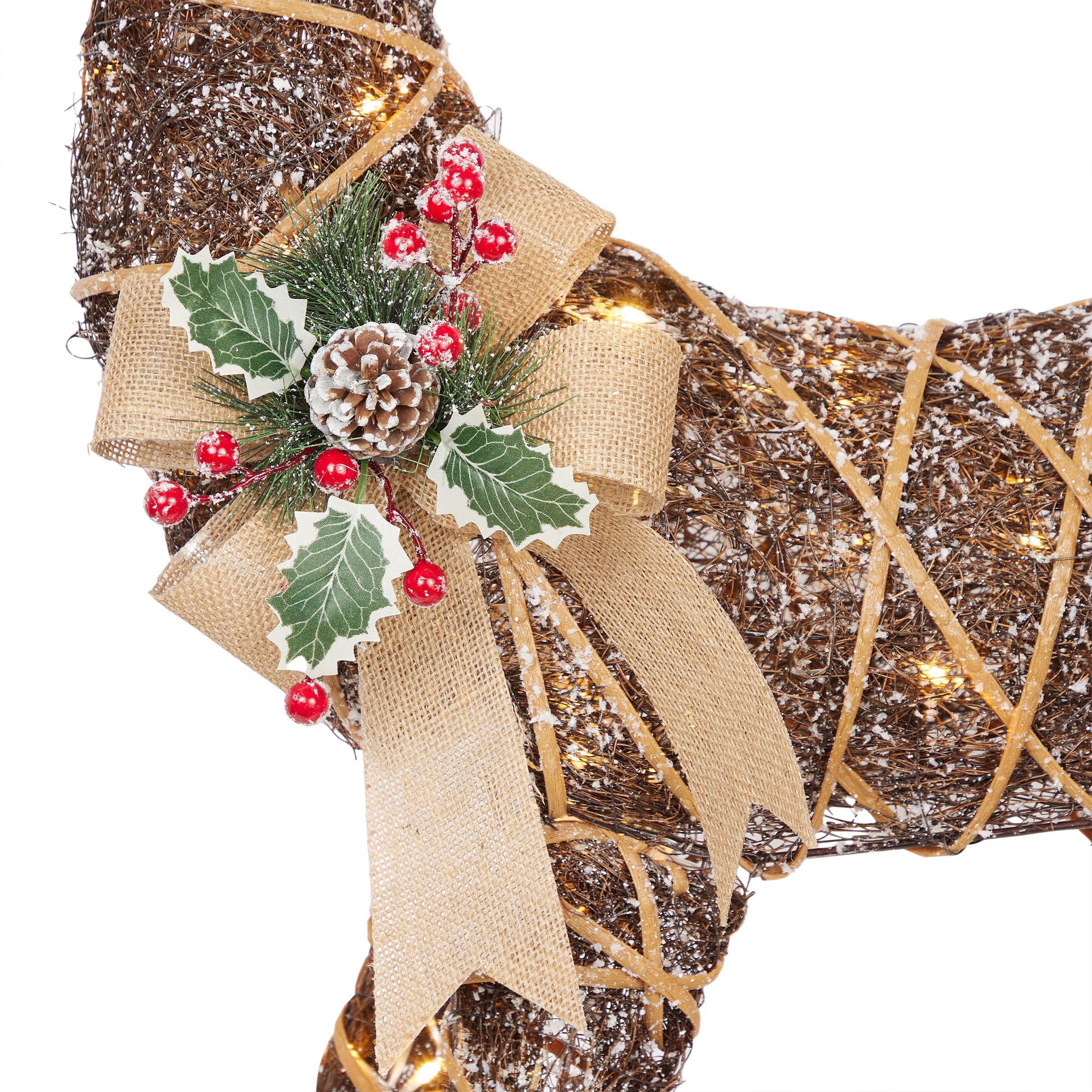 Alpine Corporation Twig Reindeer with Warm White LEDs, 48in H, Iron, Model CHT1052
