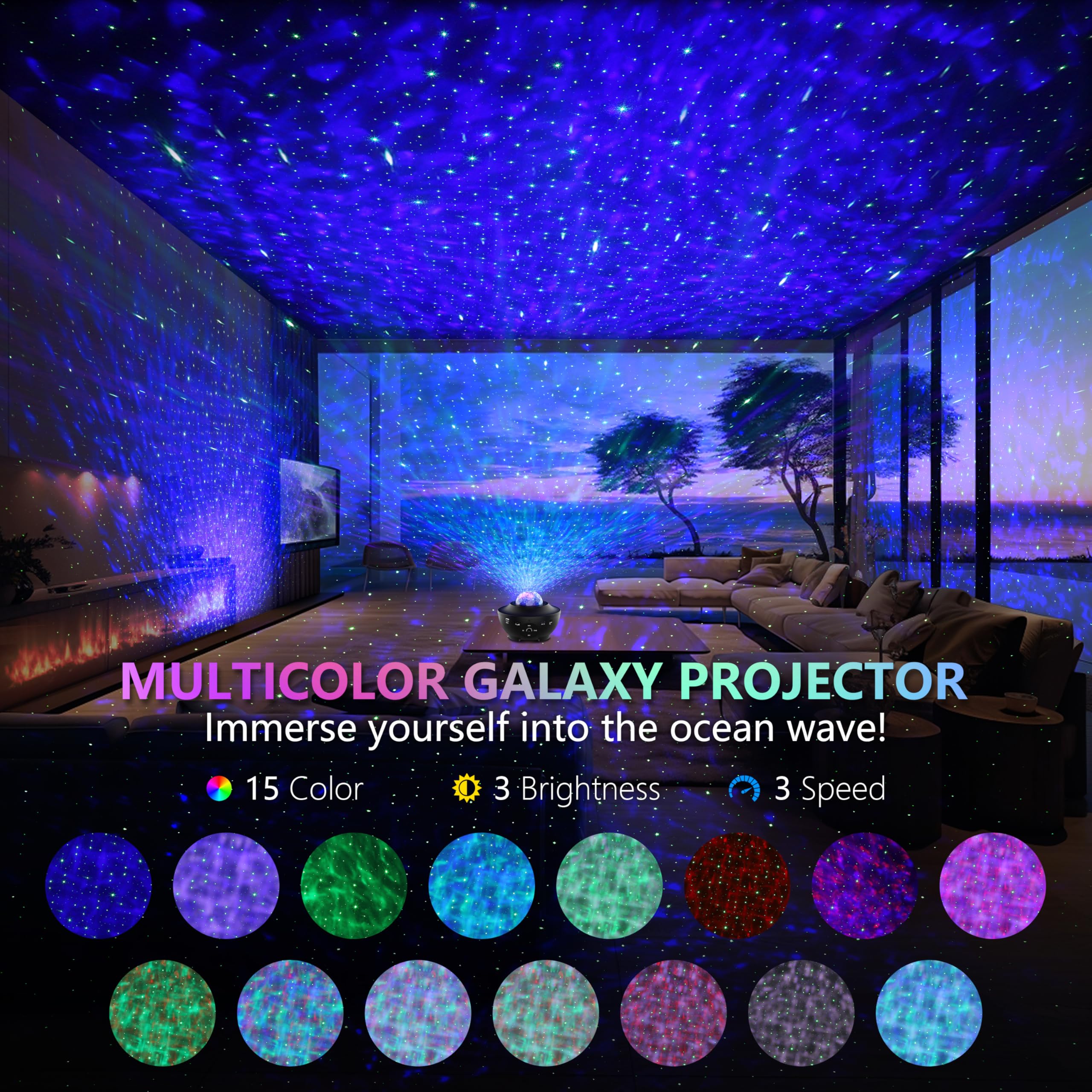 Flyeagle Galaxy Projector For Bedroom, Light Projector Star Projector Galaxy Light With Bluetooth Speaker, Timer, App & Remote Control For Kids