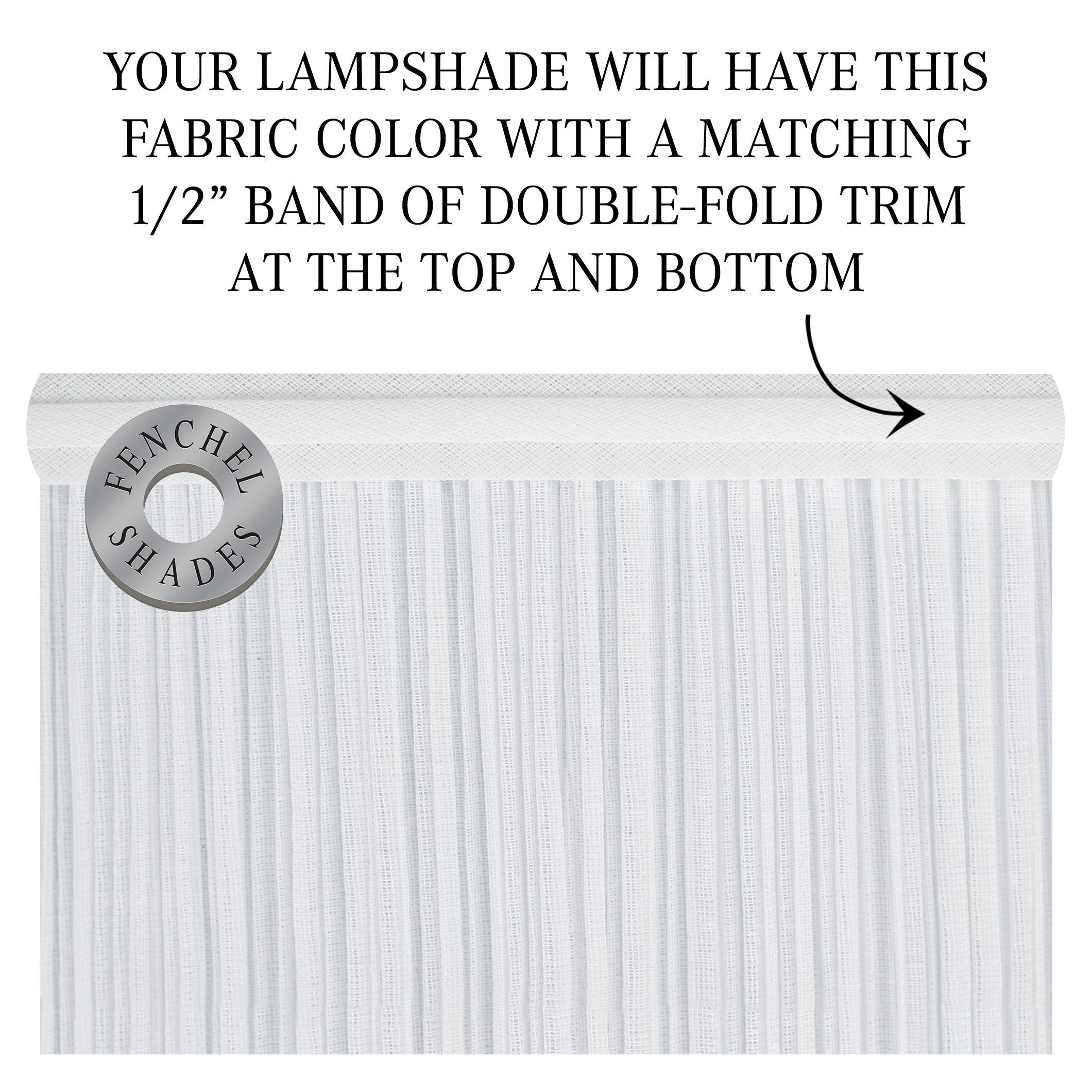 FenchelShades.com Lampshade 5in Top x 12in Bottom x 10in Slant Height Fabric Pleated White Model 5-12-10-W-PM-WHI-
