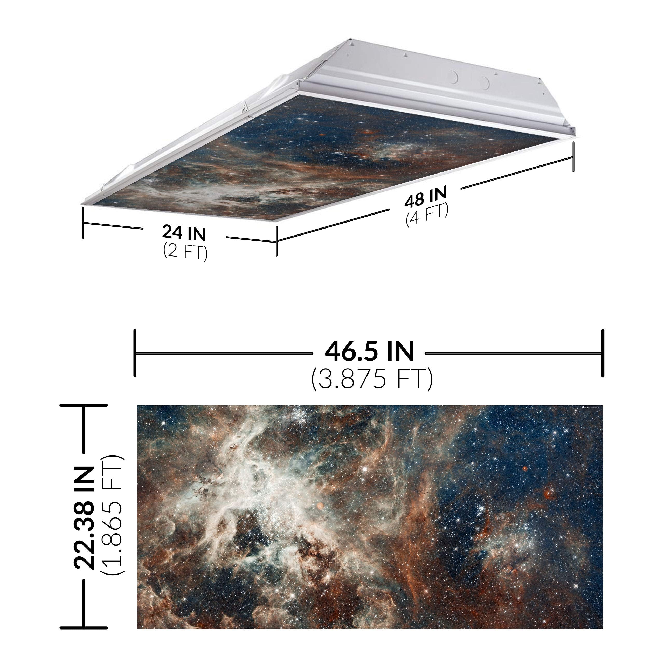 OCTO LIGHTS Fluorescent Light Cover enhanced Backlit Film 2x4 22.38inx46.5in Star Cluster NGC 2060 1pk