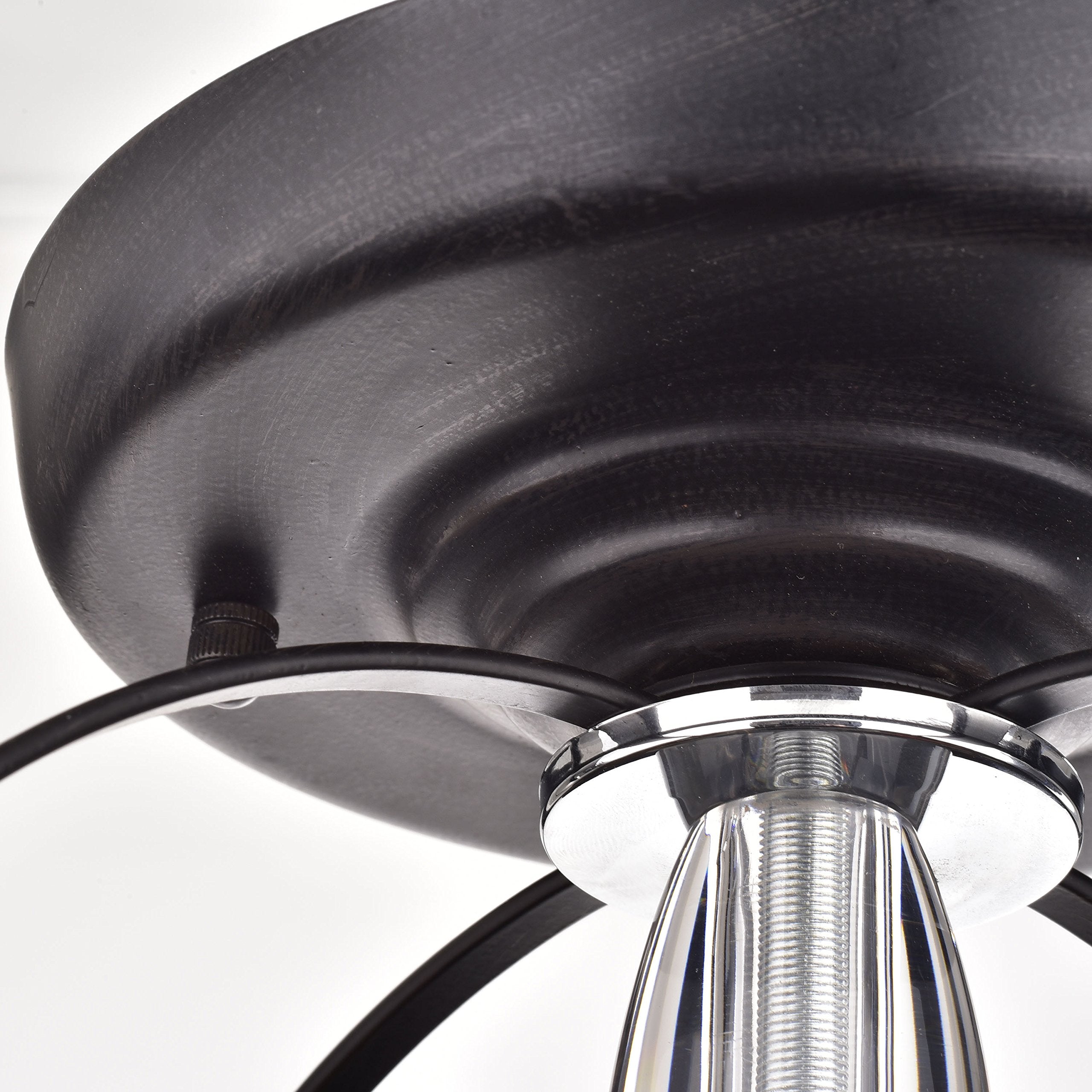 Jojospring Crystal Semi Flush Mount Chandelier, Antique Black, Model B313-RU-626