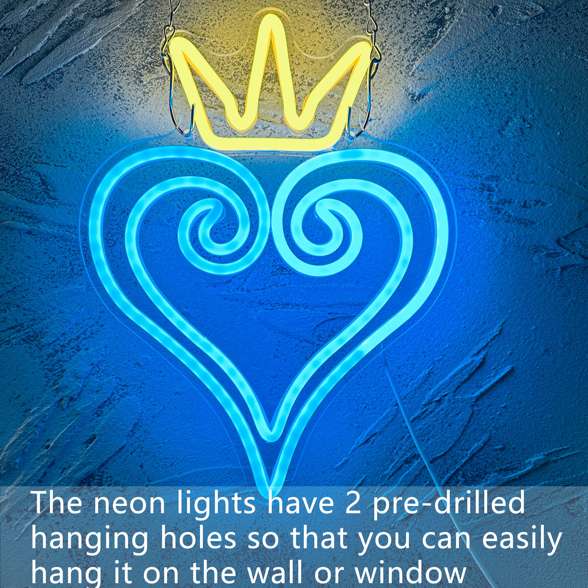 Manimo LED Neon Sign - Hearts Wall Decor for Game Room, 9.8x13in, USB Powered, Perfect for Teen Gamer Birthday Gifts