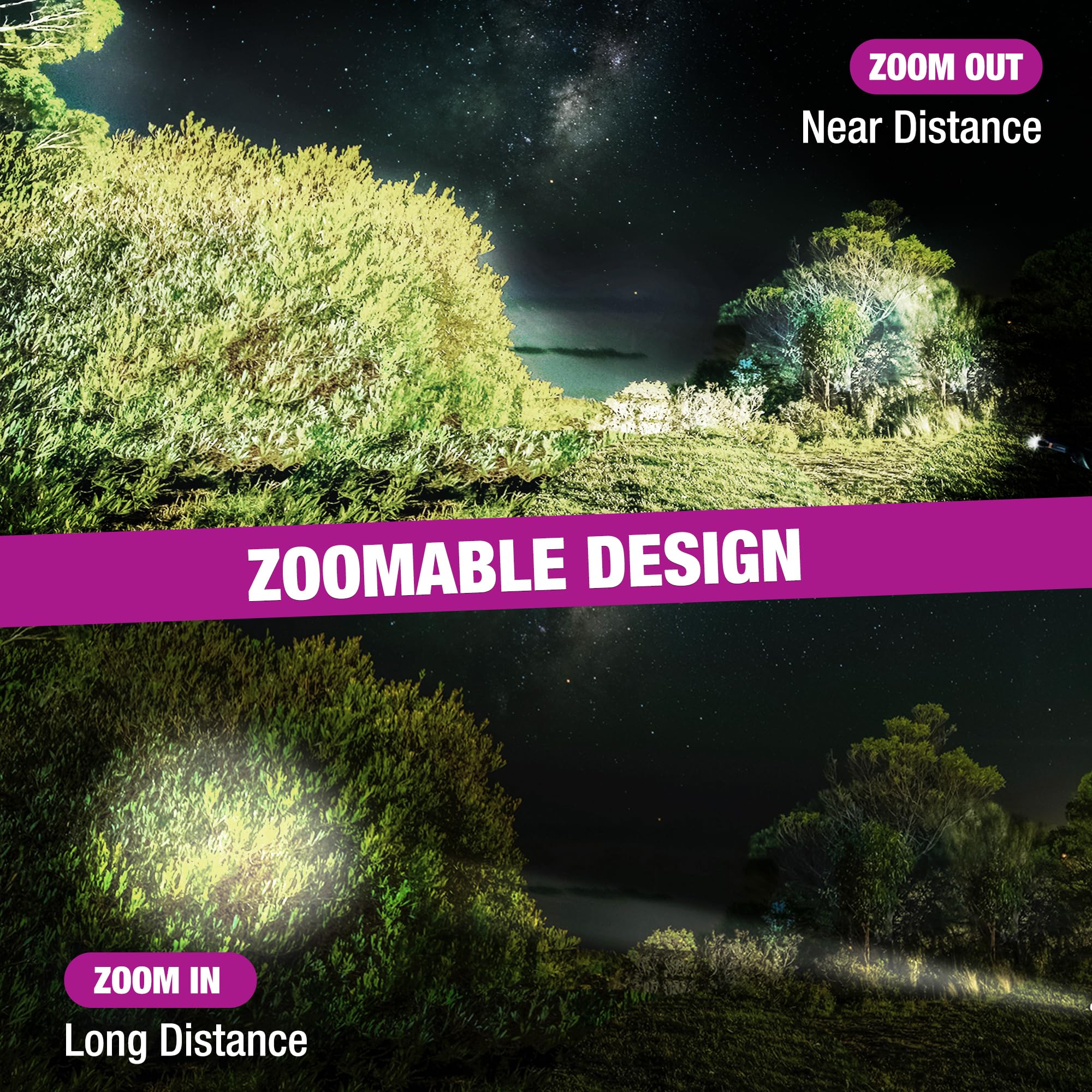 EverBrite Rechargeable Black Pen Flashlight with UV & White Light, Zoomable 4 Modes, USB C Cable for Camping & Pet Urine Detection