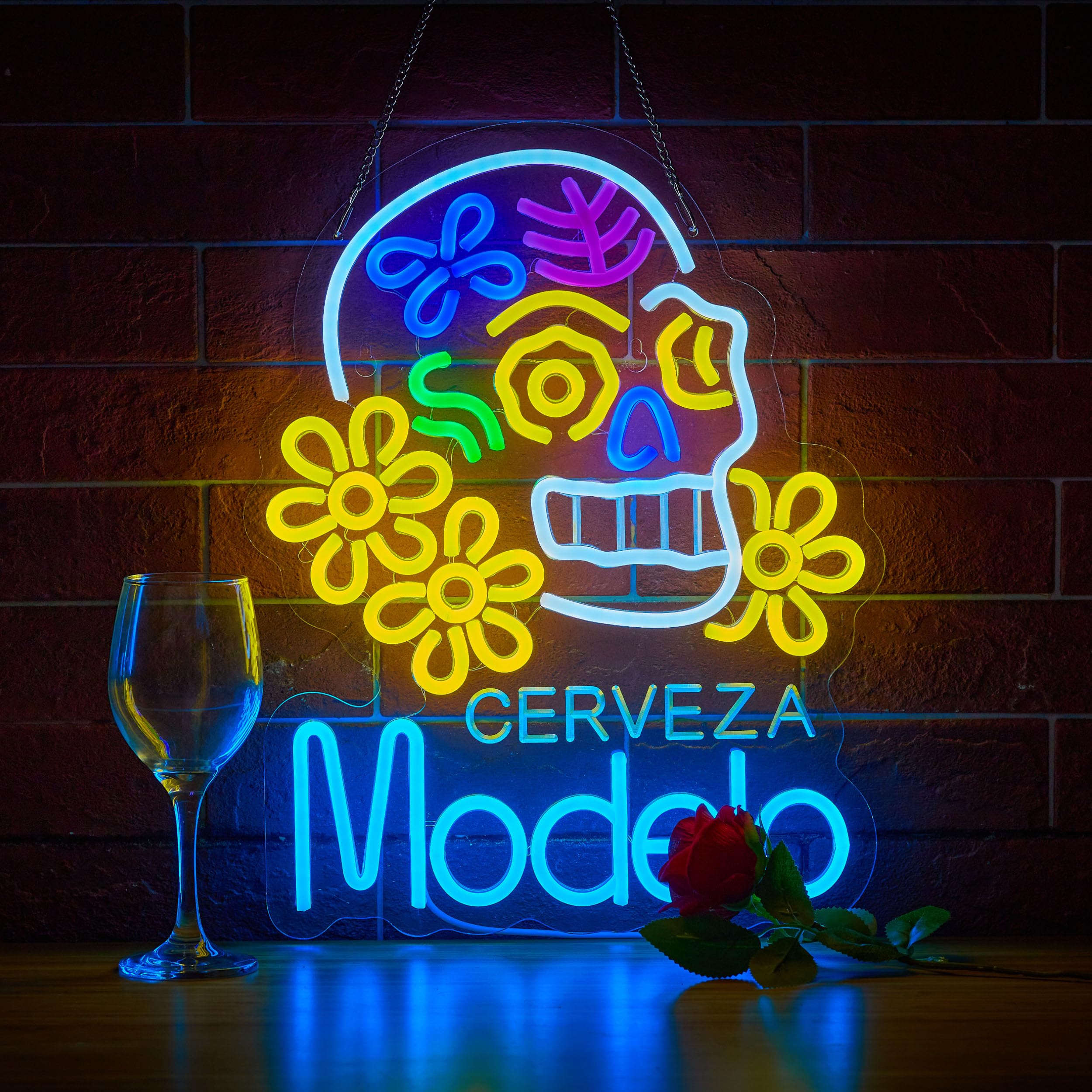 Yooyneon Neon Wall Sign for Decor, LED Light, 17inx13in, Multi-Color (White, Blue, Yellow, Green, Purple)