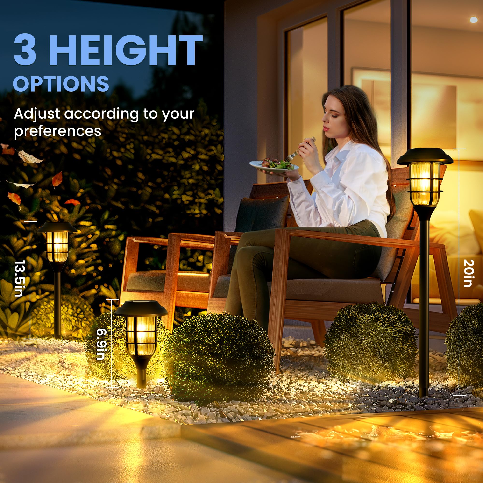 Gigalumi Solar Pathway Lights Outdoor, 8 Pack Bright Solar Garden Lights Waterproof, Solar Powered Yard Lights Landscape Lightin