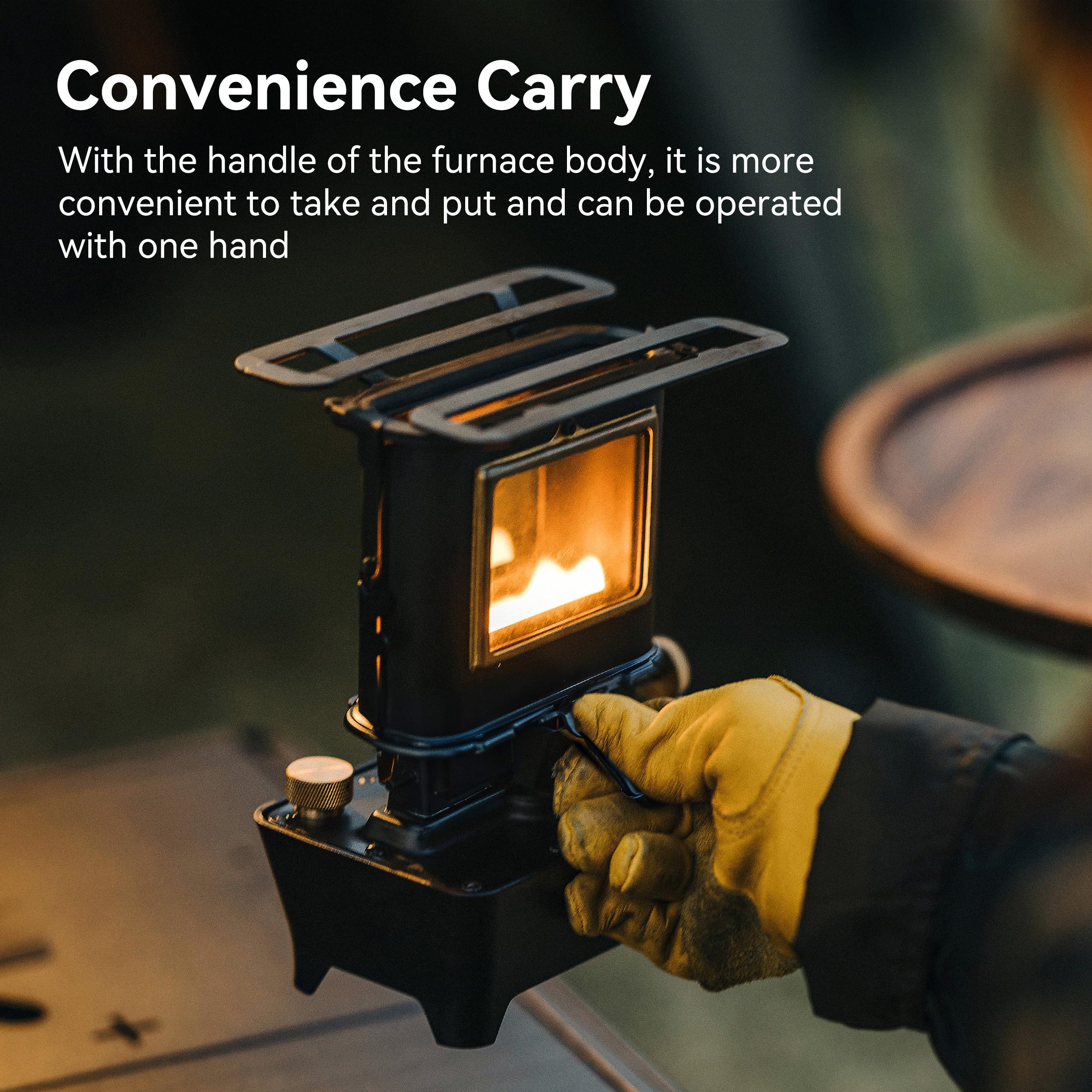 Thous Winds Camping Oil Lantern, Fuel Lamp For Outdoor Lighting Portable Stove For Cooking Warming, Black