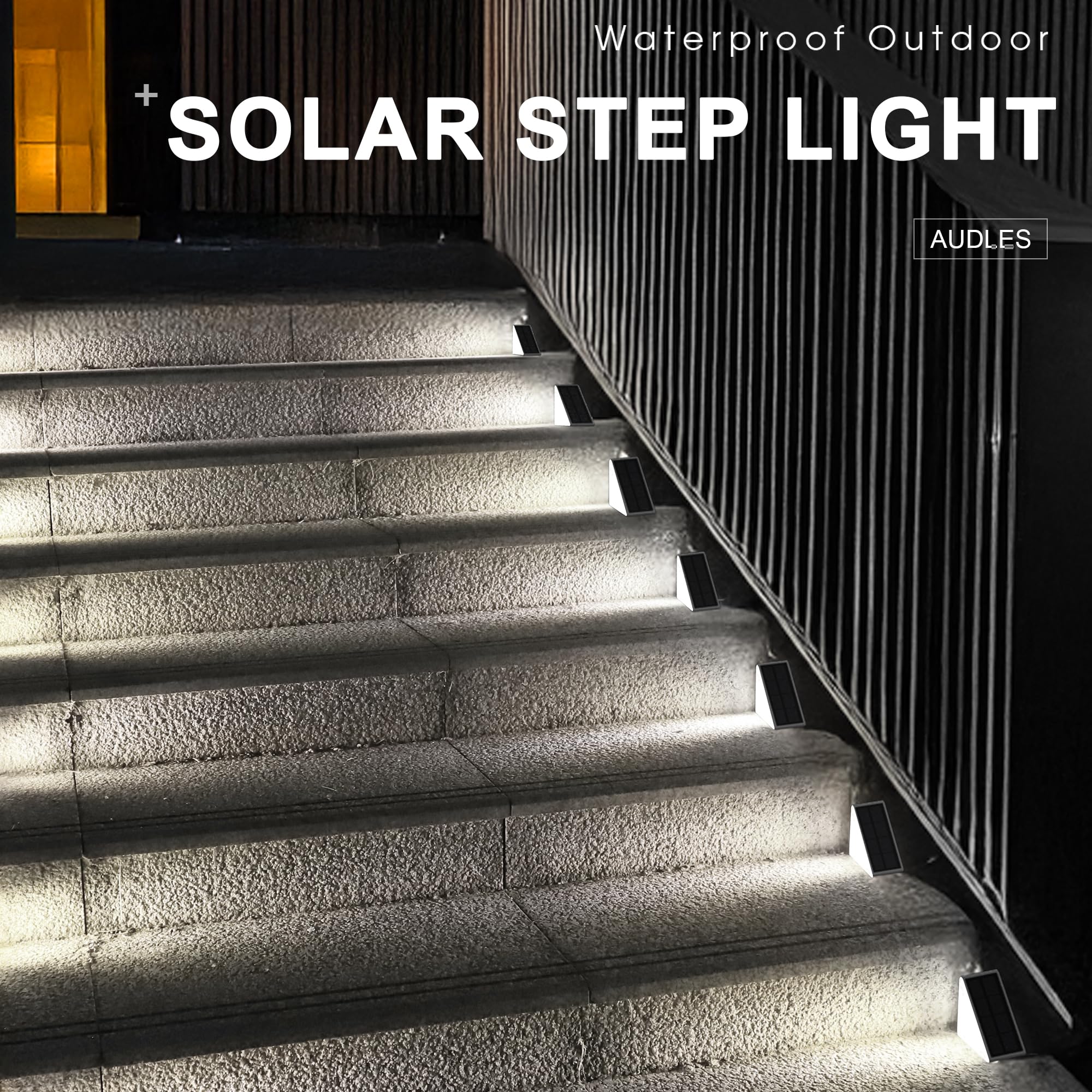 Audles Led Solar Step Lights, Outdoor Solar Decor Ip67 For Yard, Patio, Garden, Walkways, Driveway, Porch 2Pk