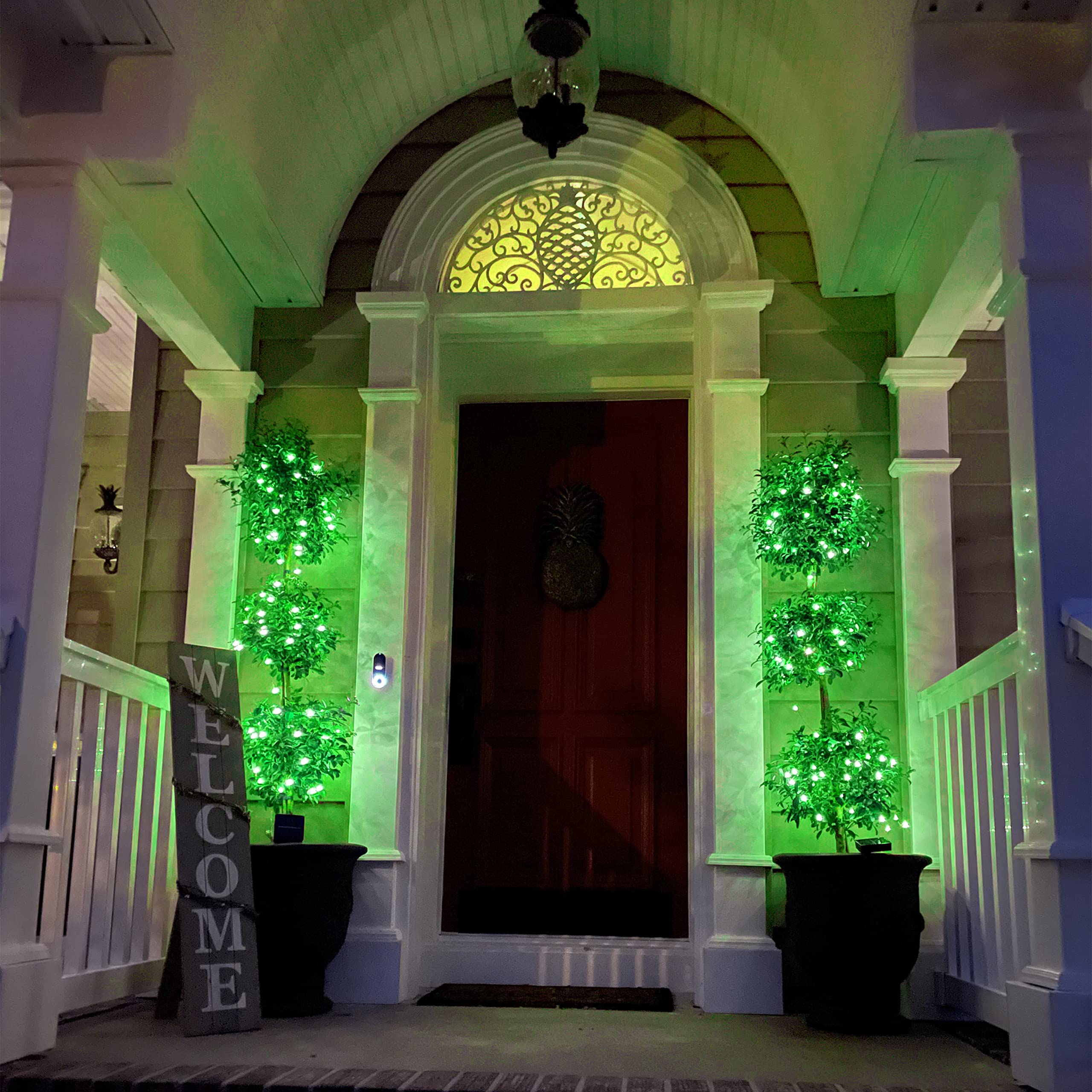 Qitong 400 Led Green Solar Fairy Lights, 144Ft Waterproof Copper Twinkle Lights For Outdoor Decor