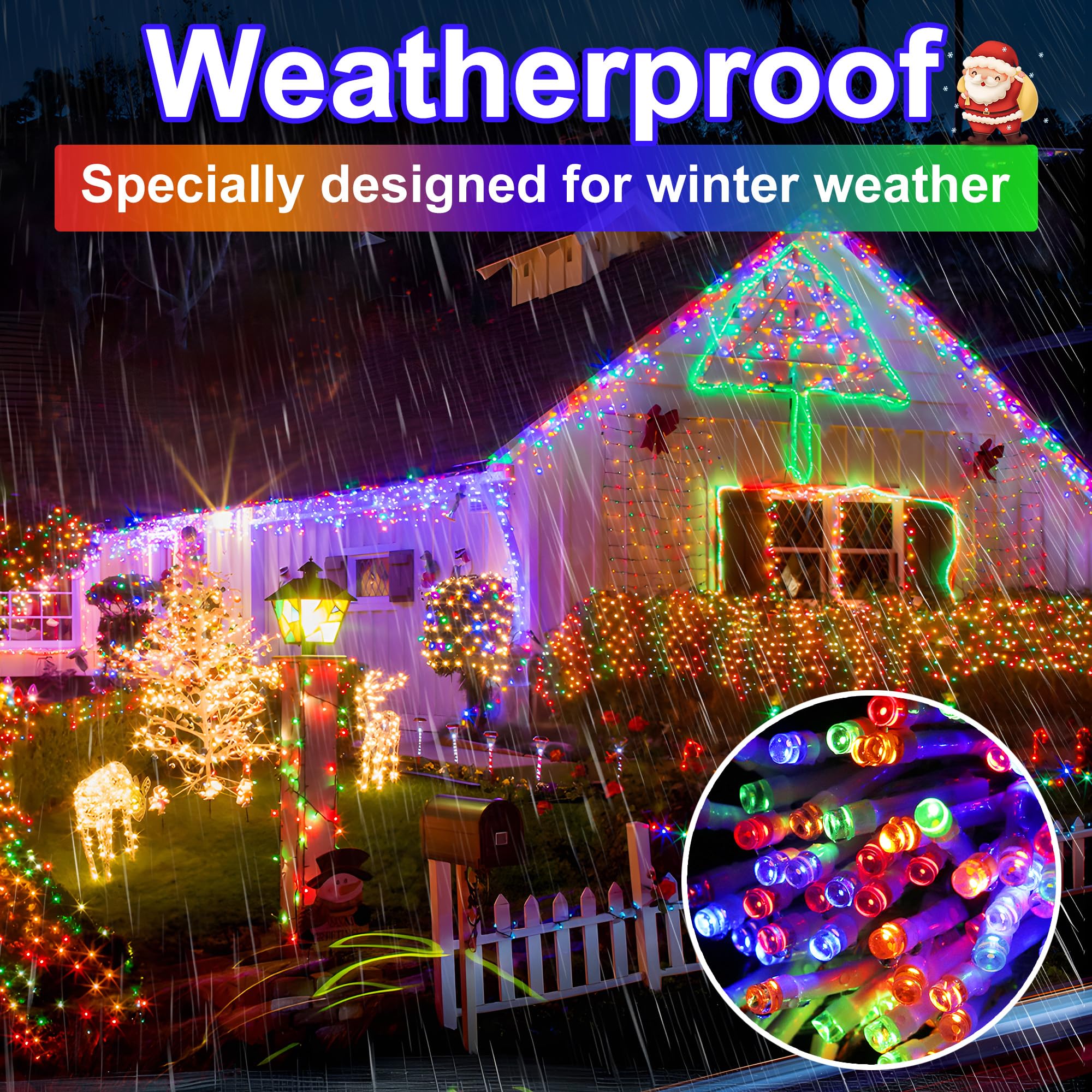 338Ft Led String Lights 720 Led Super Bright Christmas Lights 11 Modes Waterproof Plug In Fairy Lights For Christmas Tree Home R