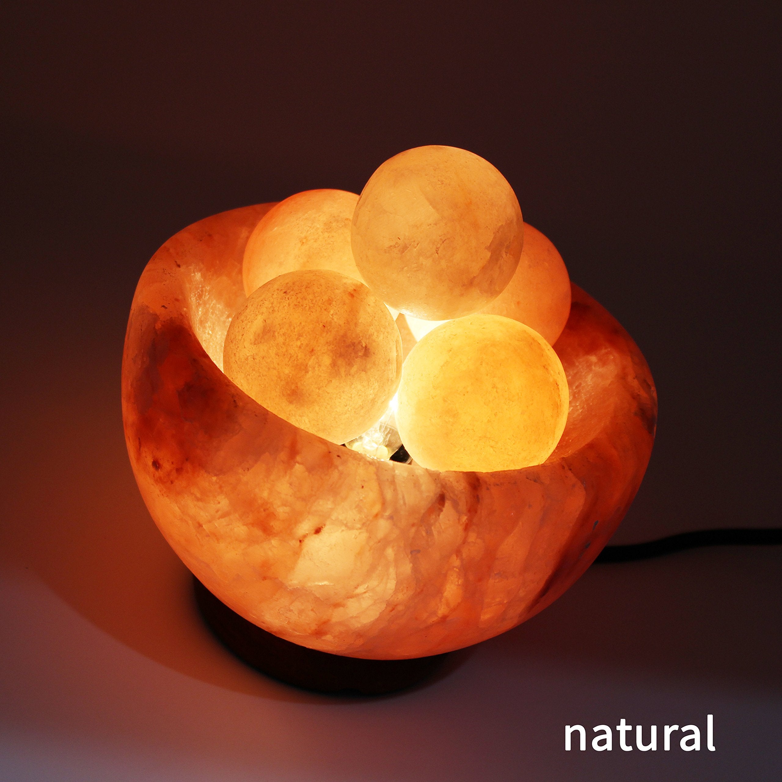 UMAID Himalayan Salt Lamp Bowl with 6 Massage Balls - Dimmable Natural Pink Rock Salt Lamp for Relaxation, Meditation,Yoga, Spa,