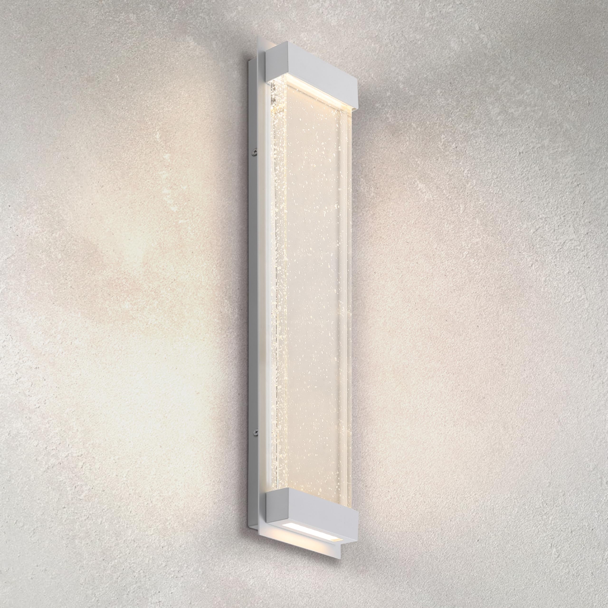 ASD LED 24 Bubble Glass Wall Light Fixture, Outdoor & Indoor Seeded Sconce | 3CCT, Waterproof, Dimmable, Up-Down Glow, ETL Liste