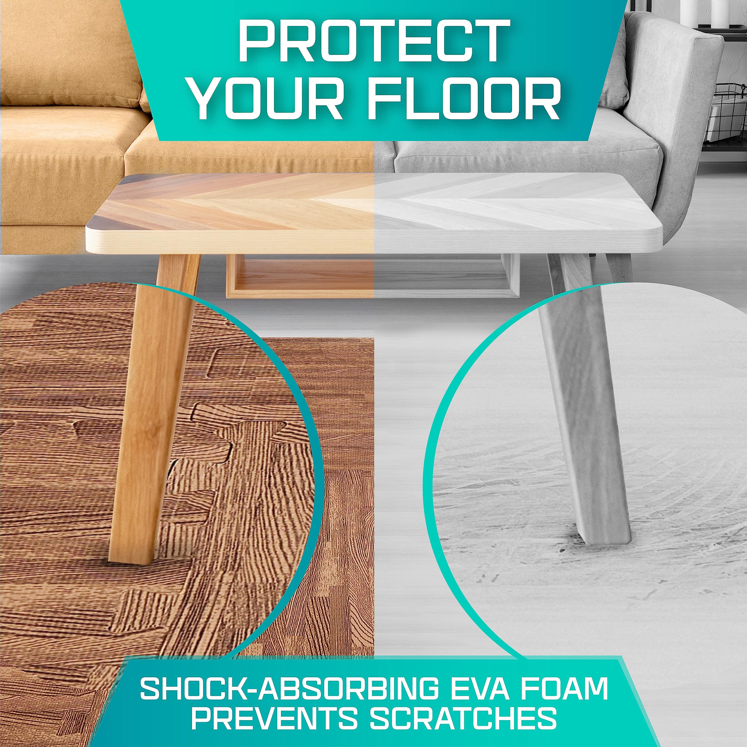 Yes4All EVA Interlocking Mats, Puzzle Floor Tiles, Foam Floor Padding with Border for Furniture, Home Space, Living Room, Garage