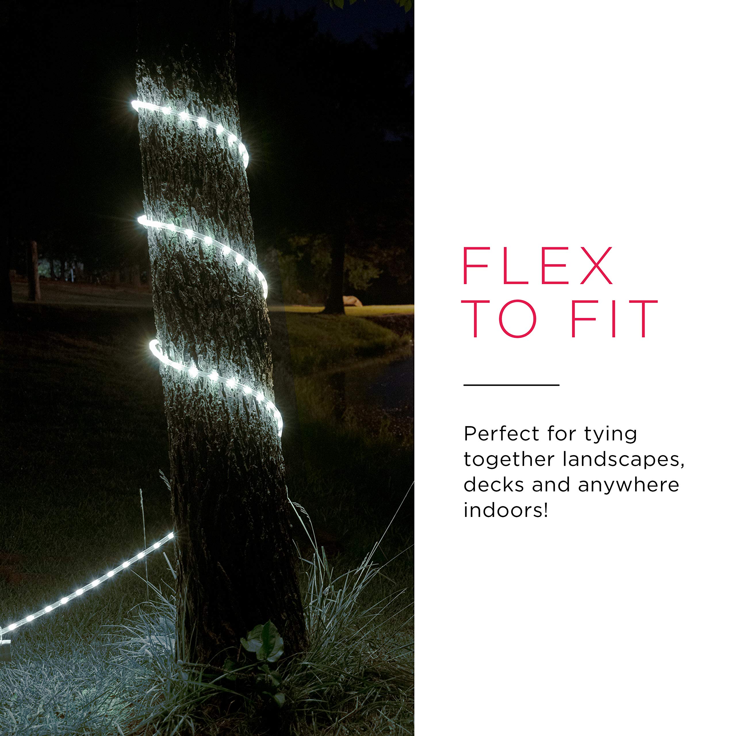 Ultrapro 16Ft Led Rope Lights, Cool White 5000K, Waterproof, Indoor/Outdoor String Lights