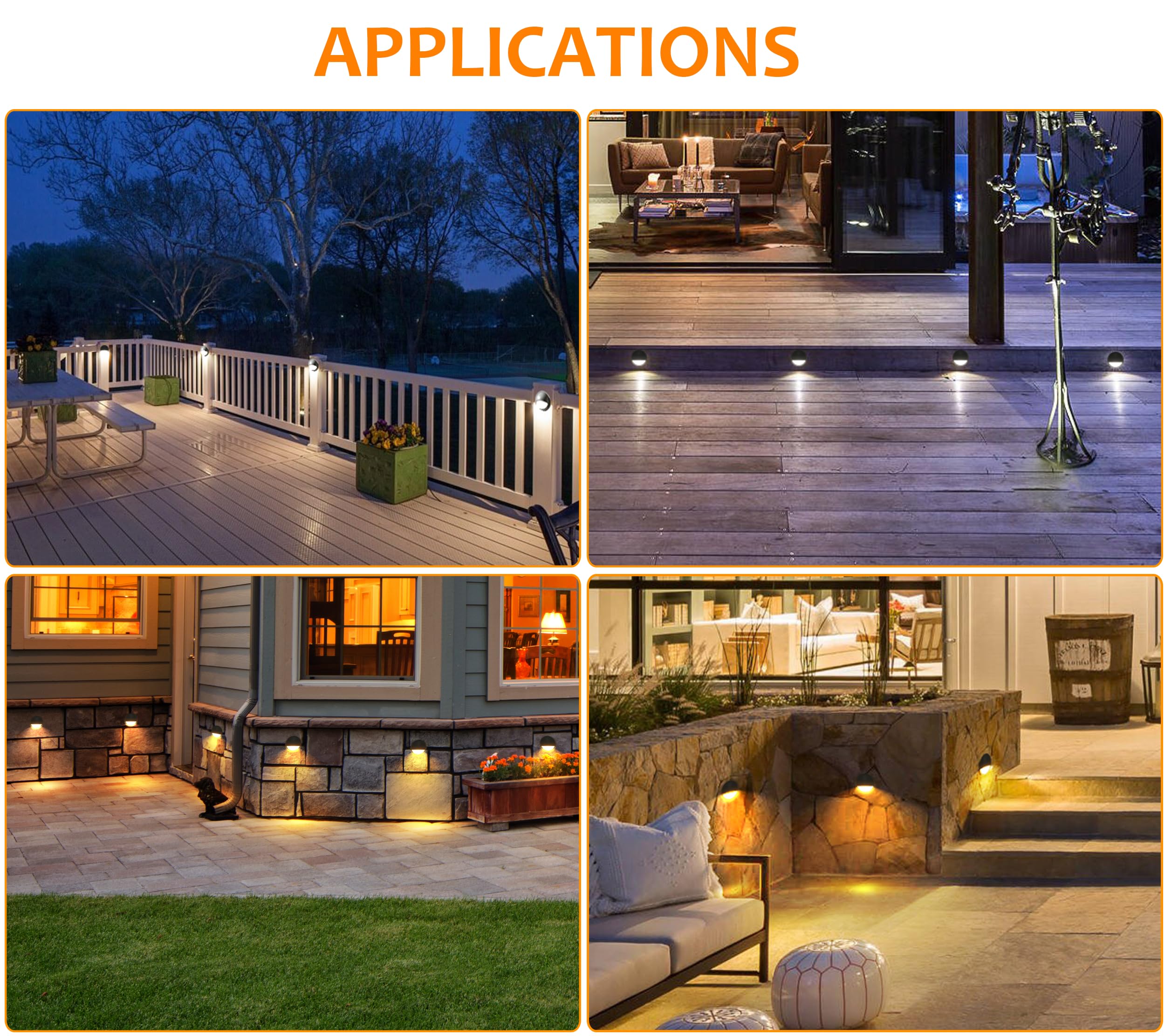 Cloudy Bay [12 Pack] 3Cct Low Voltage Led Deck Lights Outdoor,2700K/3500K/5000K Selectable,Landscape Step Stair Railing Fence Li