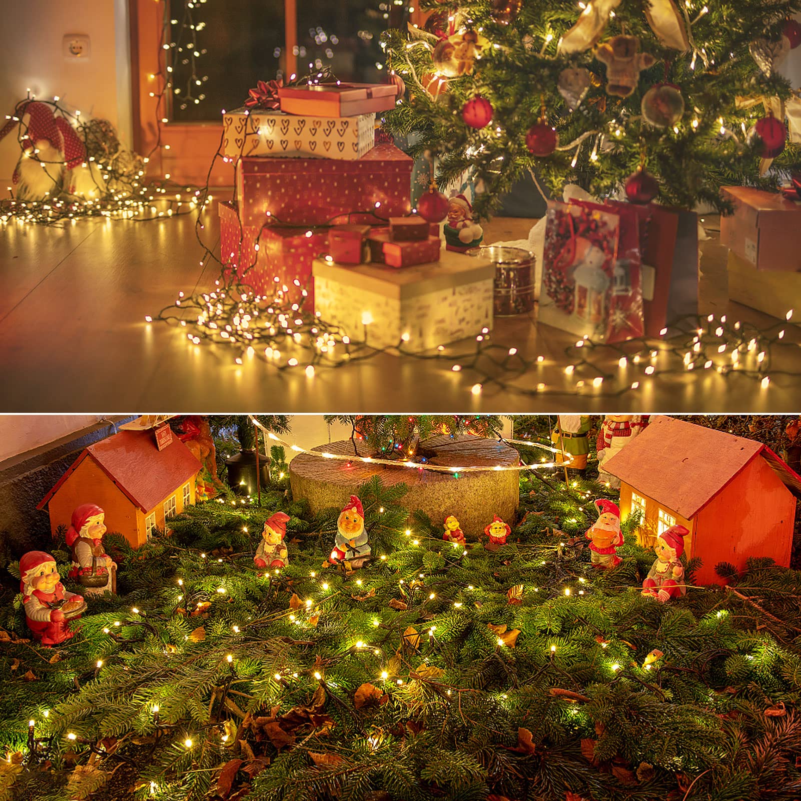 Zaiyw 50Led Battery Operated String Lights 16.5Ft With Remote & Timer, Warm White, 4 Pack