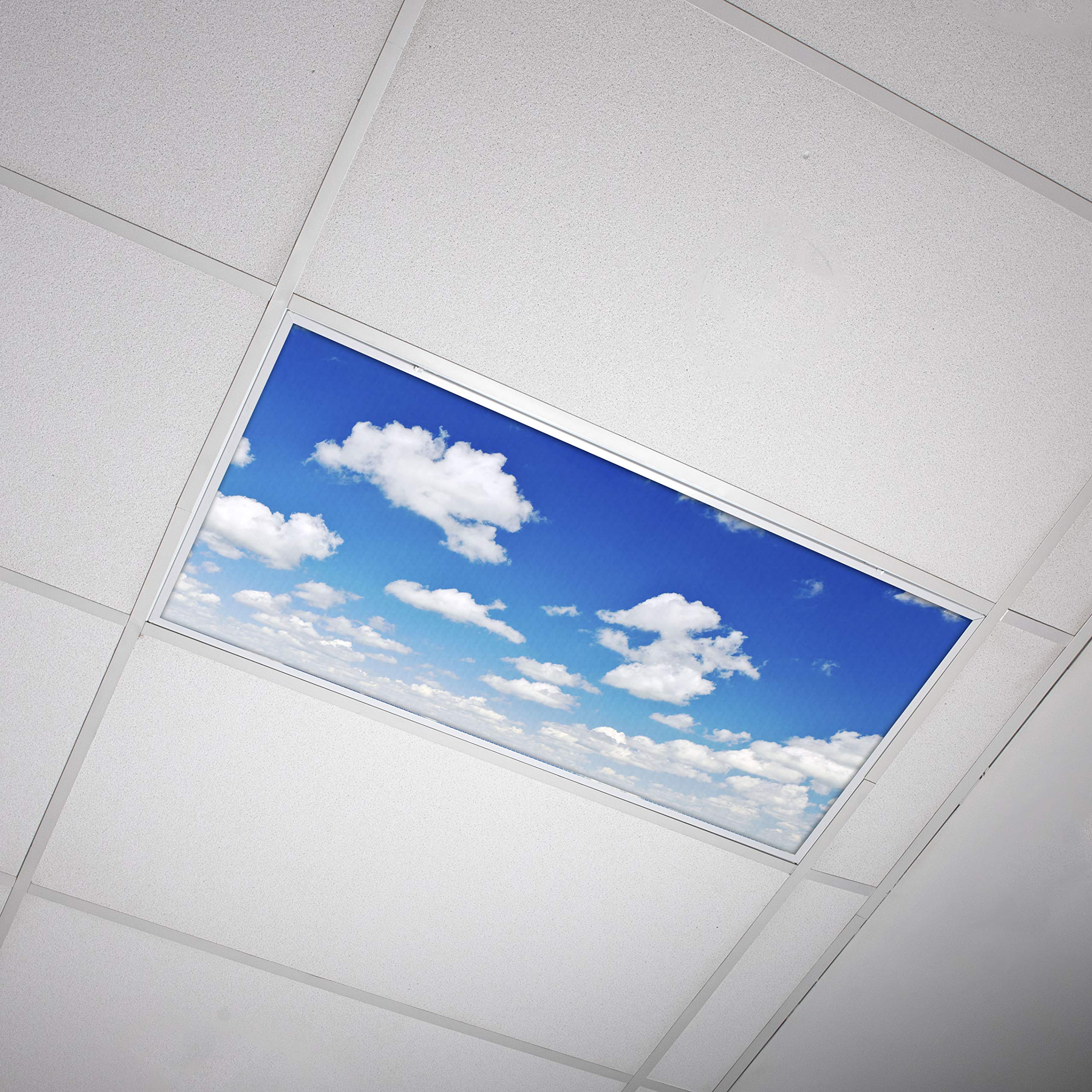 OCTO LIGHTS Fluorescent Light Covers 2x4, Backlit Film, Breathtaking Stratus, Model CLD-012-2x4