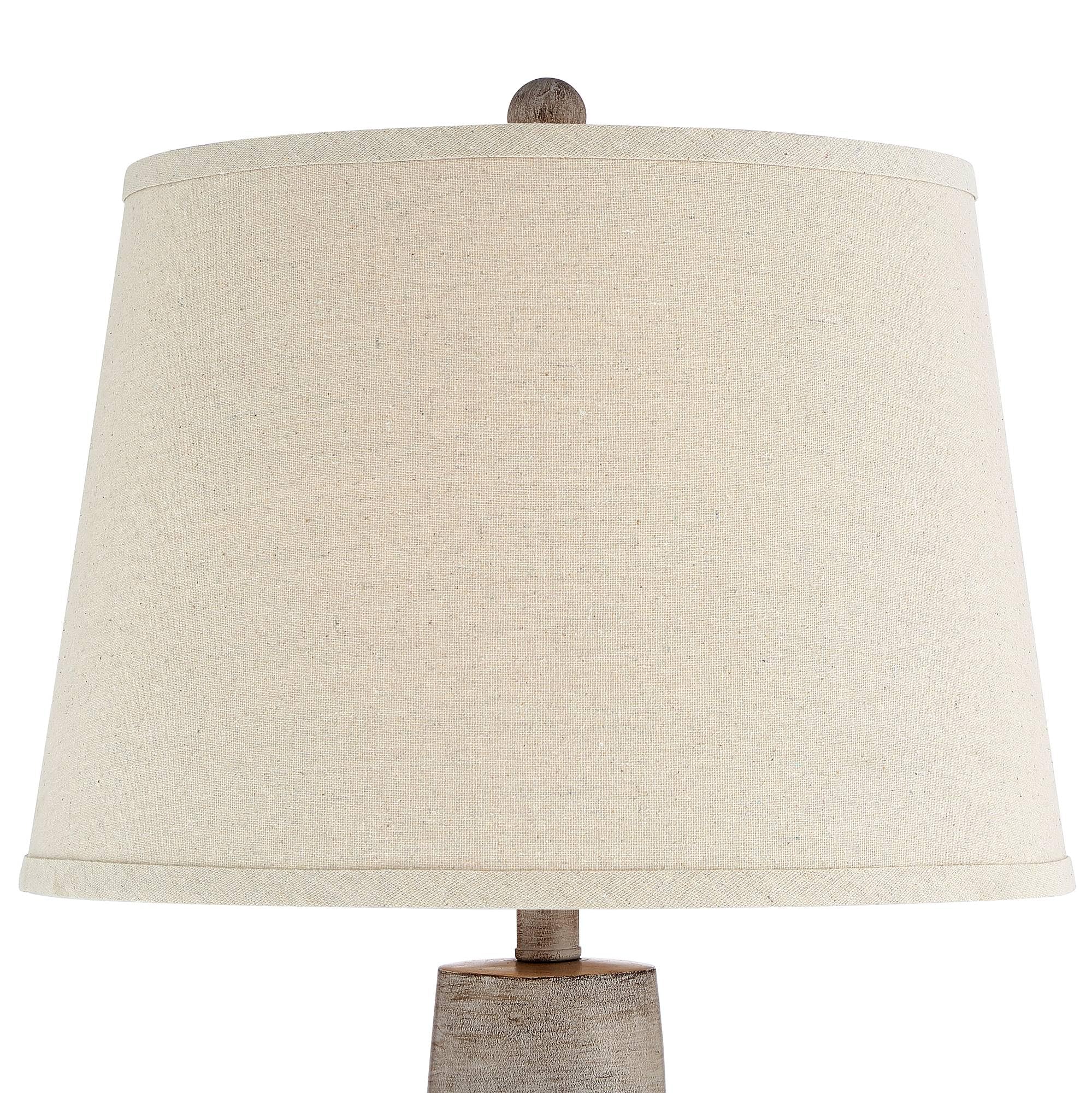 Regency Hill Table Lamps Set of 2 27in Rustic Country Cottage Gray Terra Cotta Resin Drum Shade for Living Room Bedroom Model 69H77