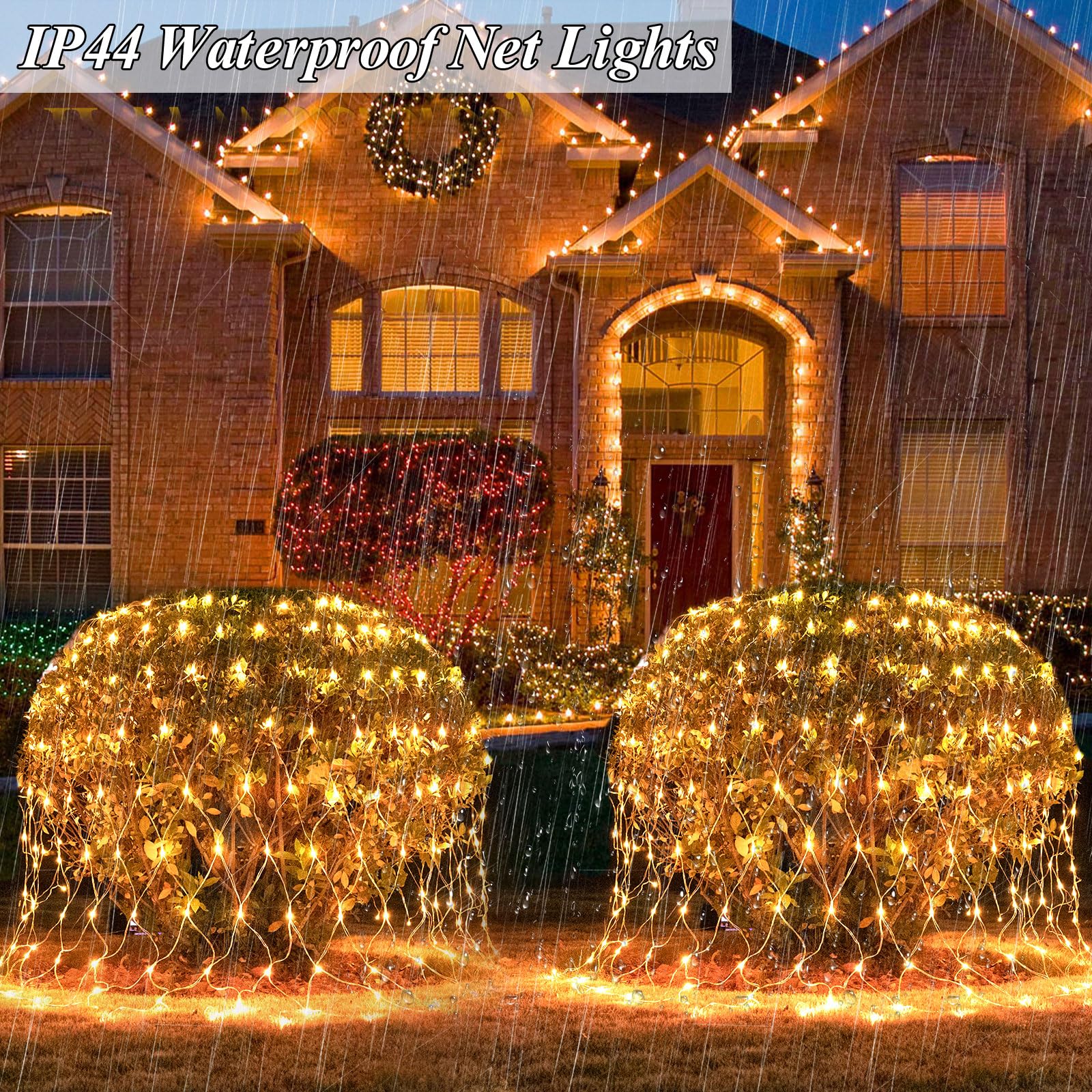 Lovelite 360 Led Net Lights, 21Ft X 5Ft Christmas Mesh Lights Clear Wire 8 Modes, Waterproof Connectable String Lights Plug In F