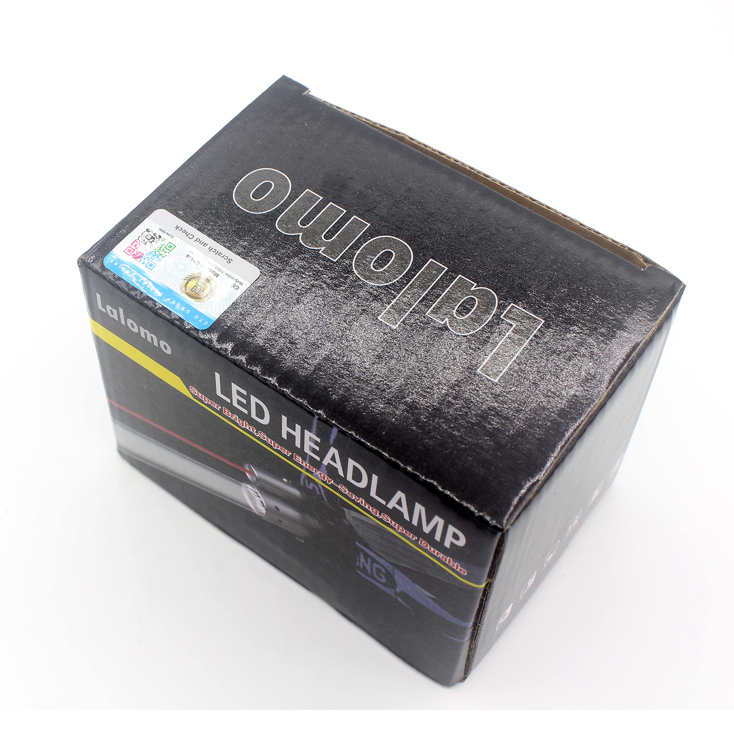 Lalomo Rechargeable LED Headlamp - Super Bright Black Headlight with Laser for Running, Hiking, Camping, Fishing, and Hunting