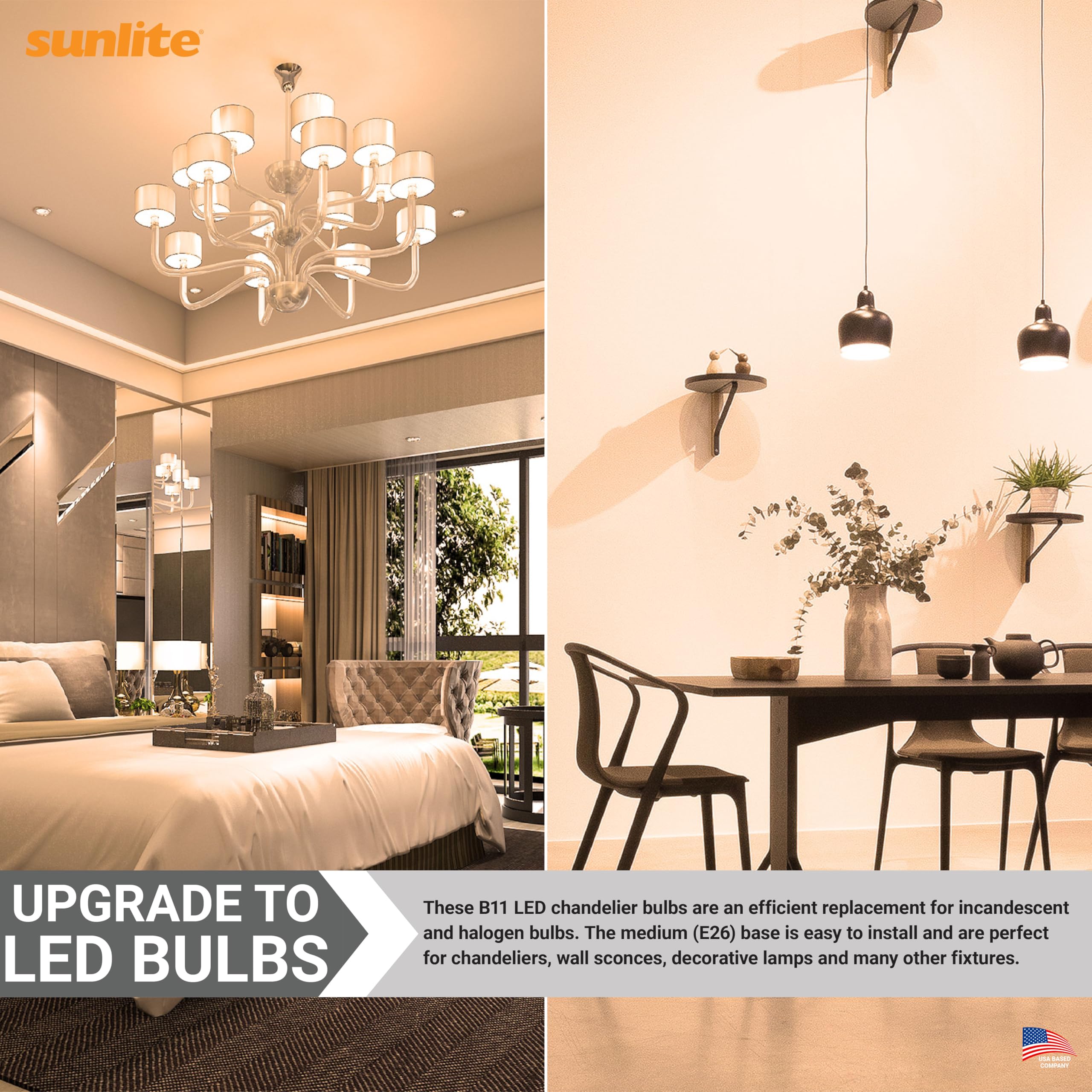 Sunlite LED B13 Torpedo Light Bulb, 7W (60W eq), 500 Lumens, Dimmable, E26 Base, 2700K Soft White, 6