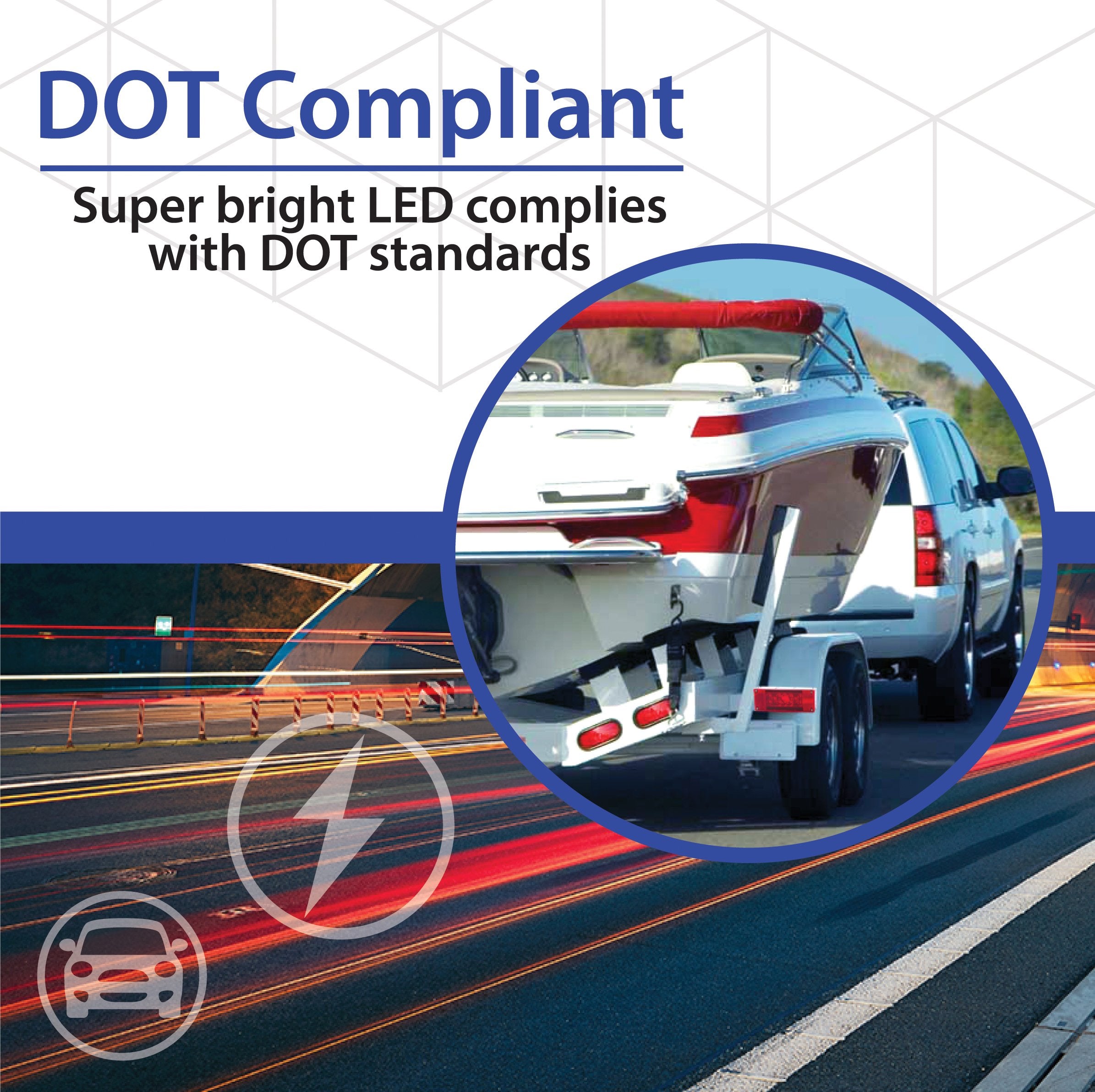 Wellmax 12V Led Trailer Lights Kit, Attachable Tail Lights For Rv, Marine, Boat, Trailer, Camper, Low Profile Submersible And Wa