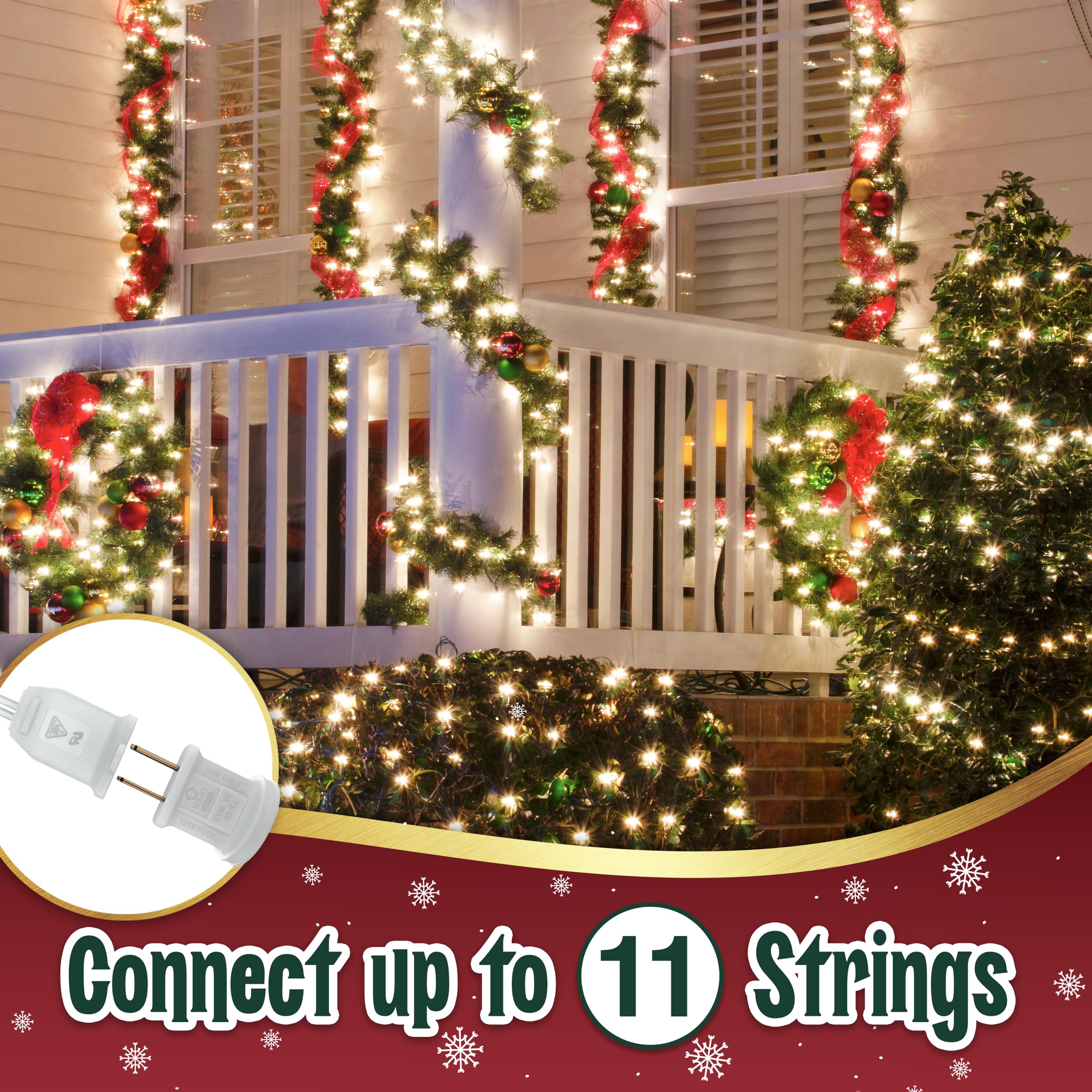 Stargo Clear Warm White Christmas Tree Lights, 35 Mini Bulbs, 6.3 ft String, Multifunctional, Glass, White Wire