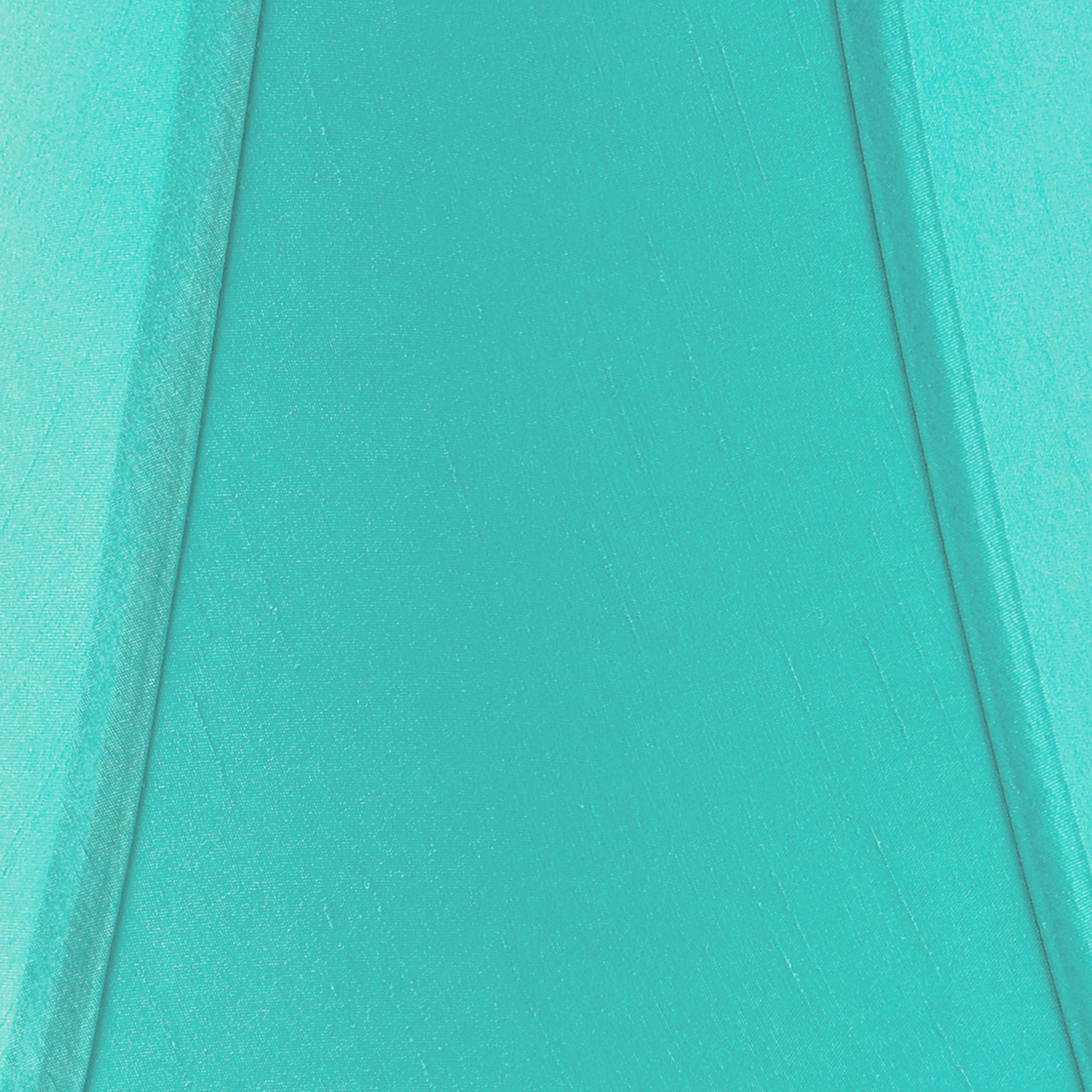 Go&So Teal Bell Lamp Shades Medium Lamp Shade 6'' Top X 13'' Bottom X 10.6'' High(Spider) Modern Fabric Lamp Shade For Table Lam