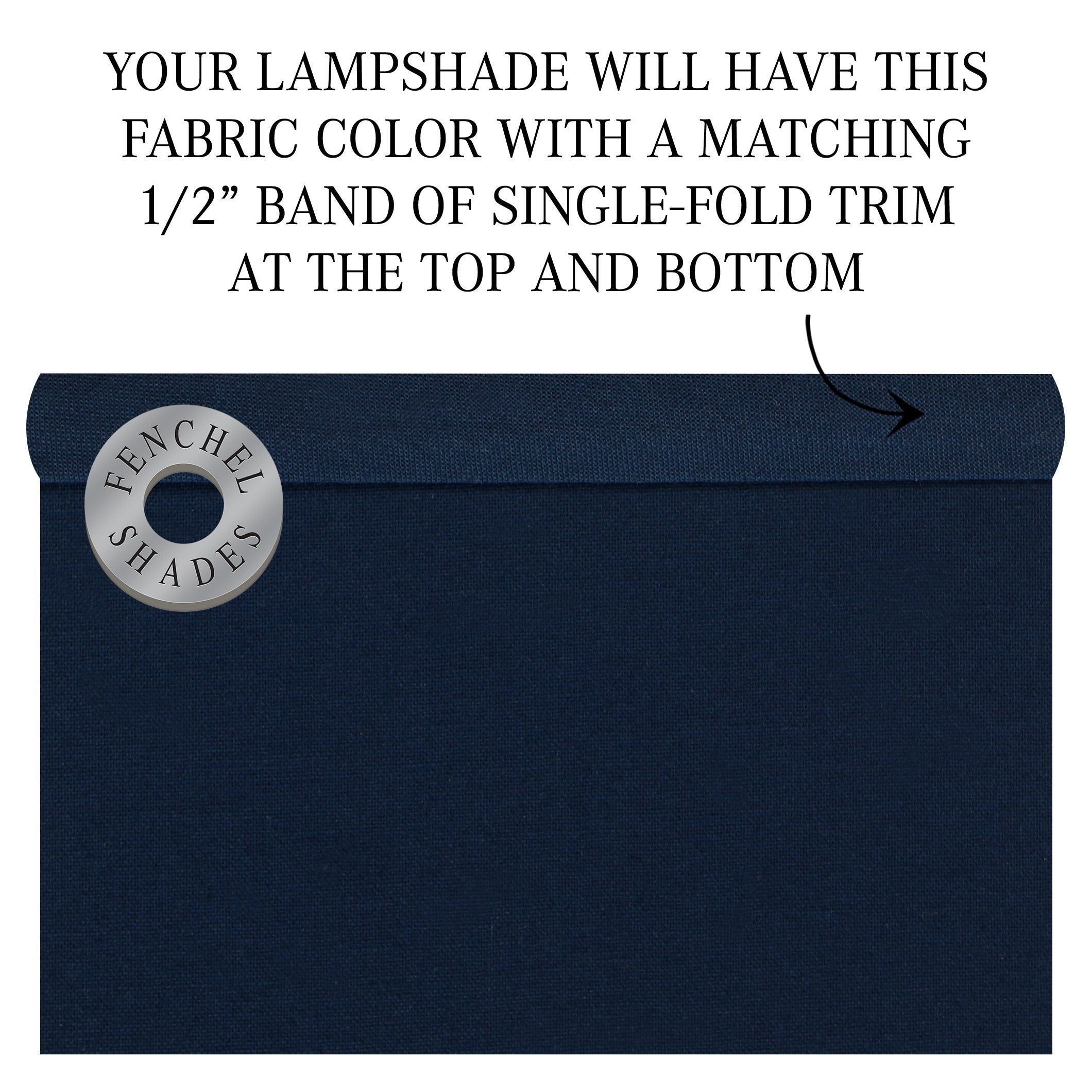 FenchelShades.com 11" x 17" Navy Fabric Lampshade with Washer Attachment - 13" Slant Height, Model 11-17-13-W-L-NAV