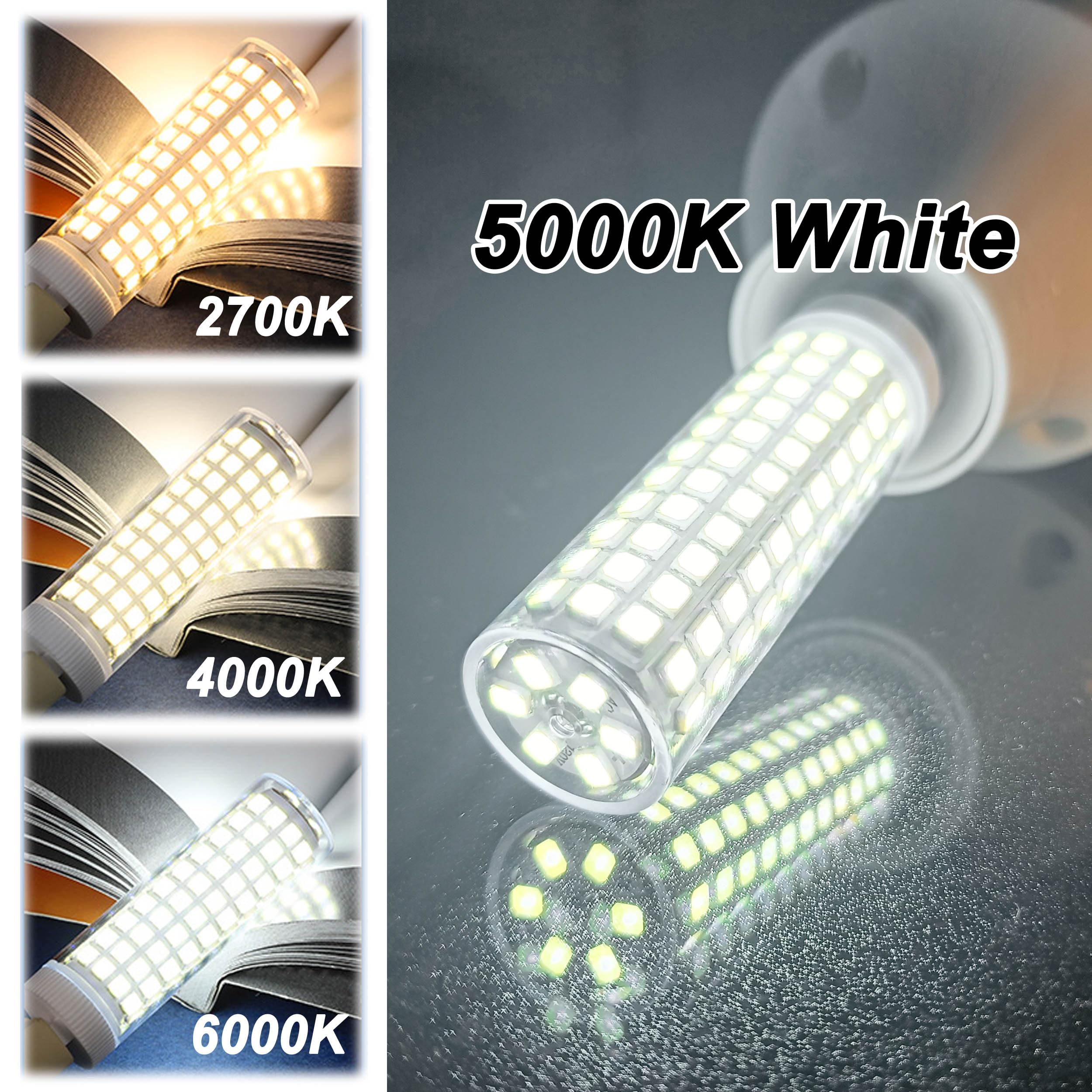Alide E12 100W Led Candelabra Bulbs Replacement C7,5000K Daylight White,1200Lm T6 10W Led E12 Candle Light Bulbs For Ceiling Fan