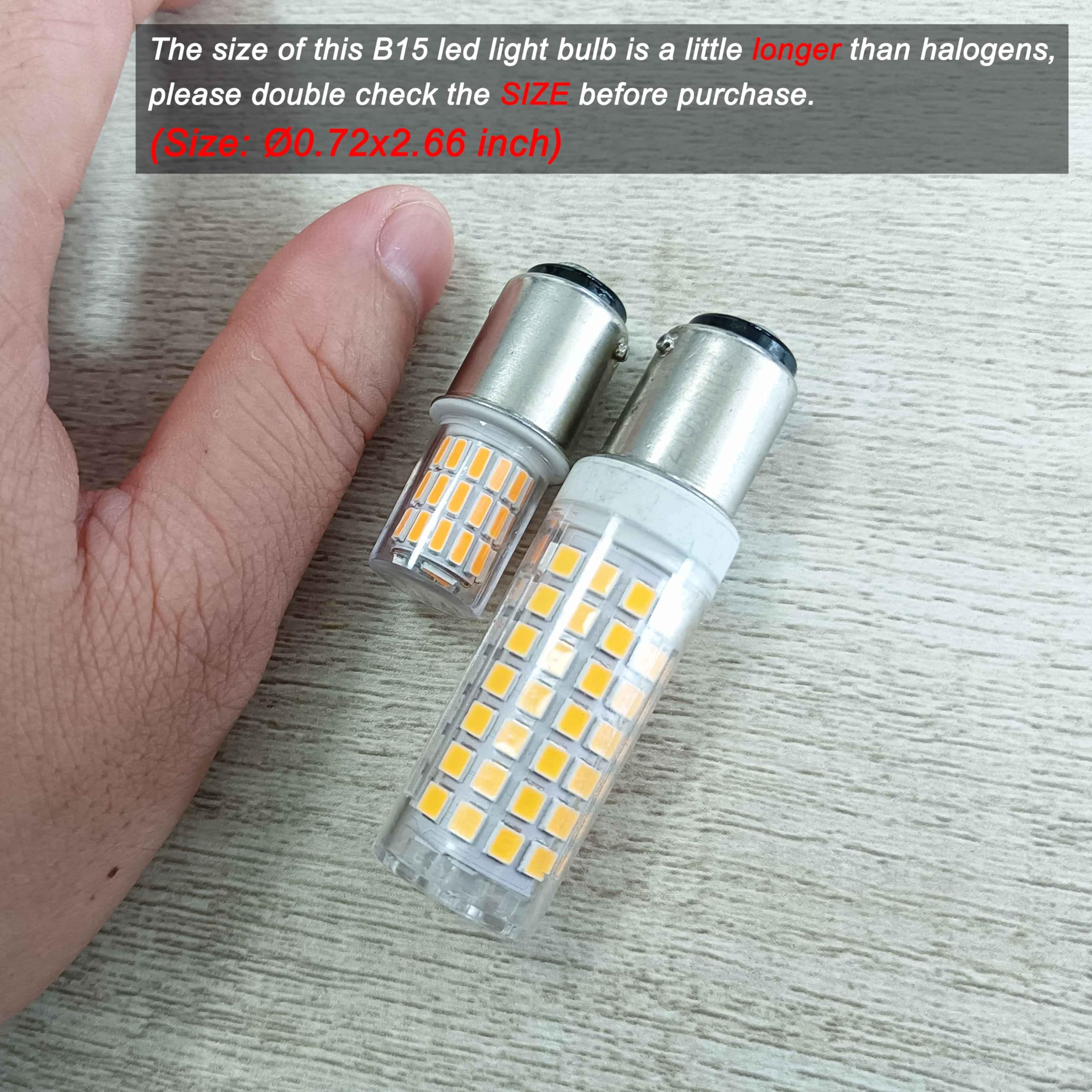 Ziomitus BA15D LED Bulbs, Dimmable 6W, Warm White, 2700K, Double Contact DC Bayonet Base, 5 Count, Model MZCBA