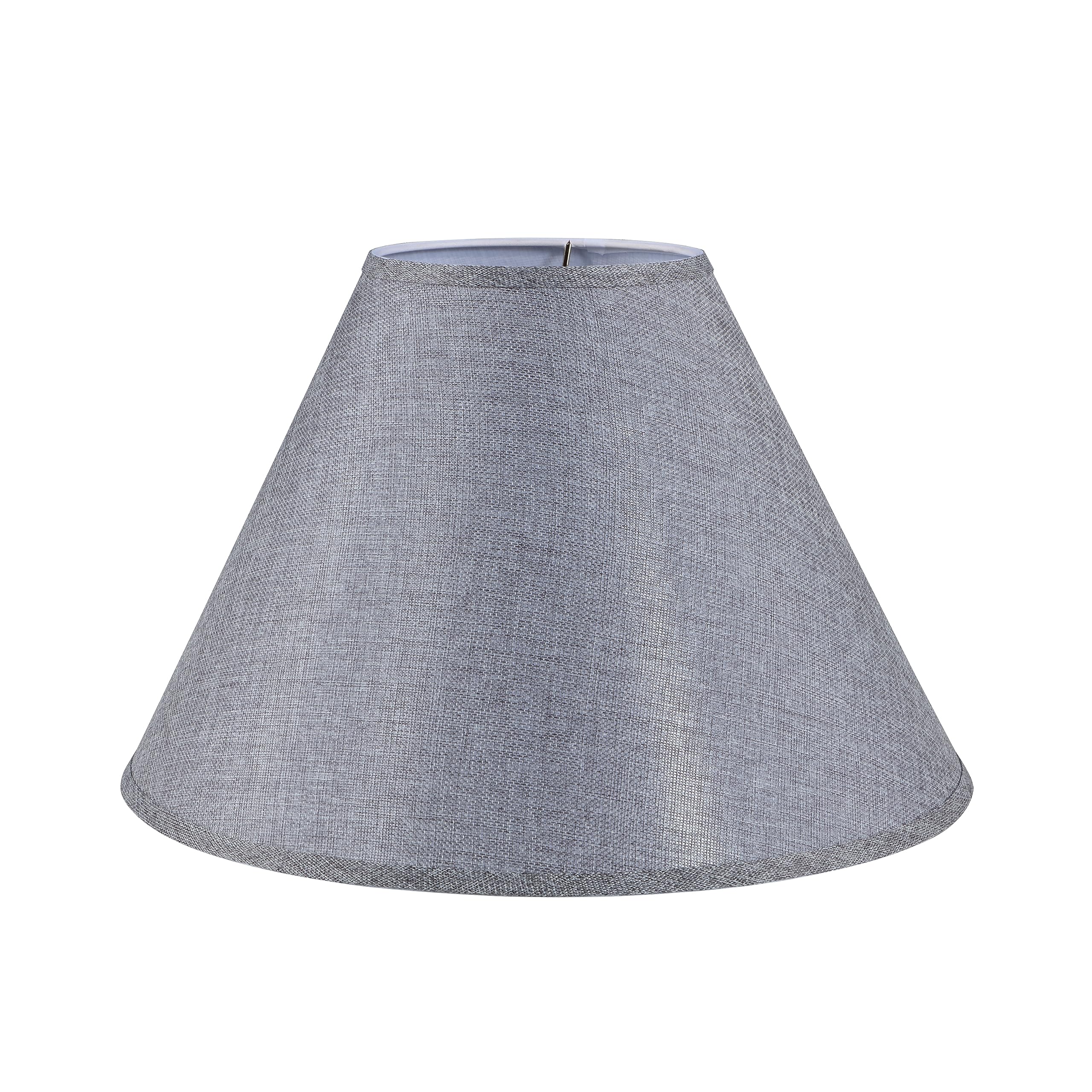 Aspen Creative Lamp Shade, Transitional Hardback Empire, Steel Gray, 18in wide, Model 32774, Material: Burlap