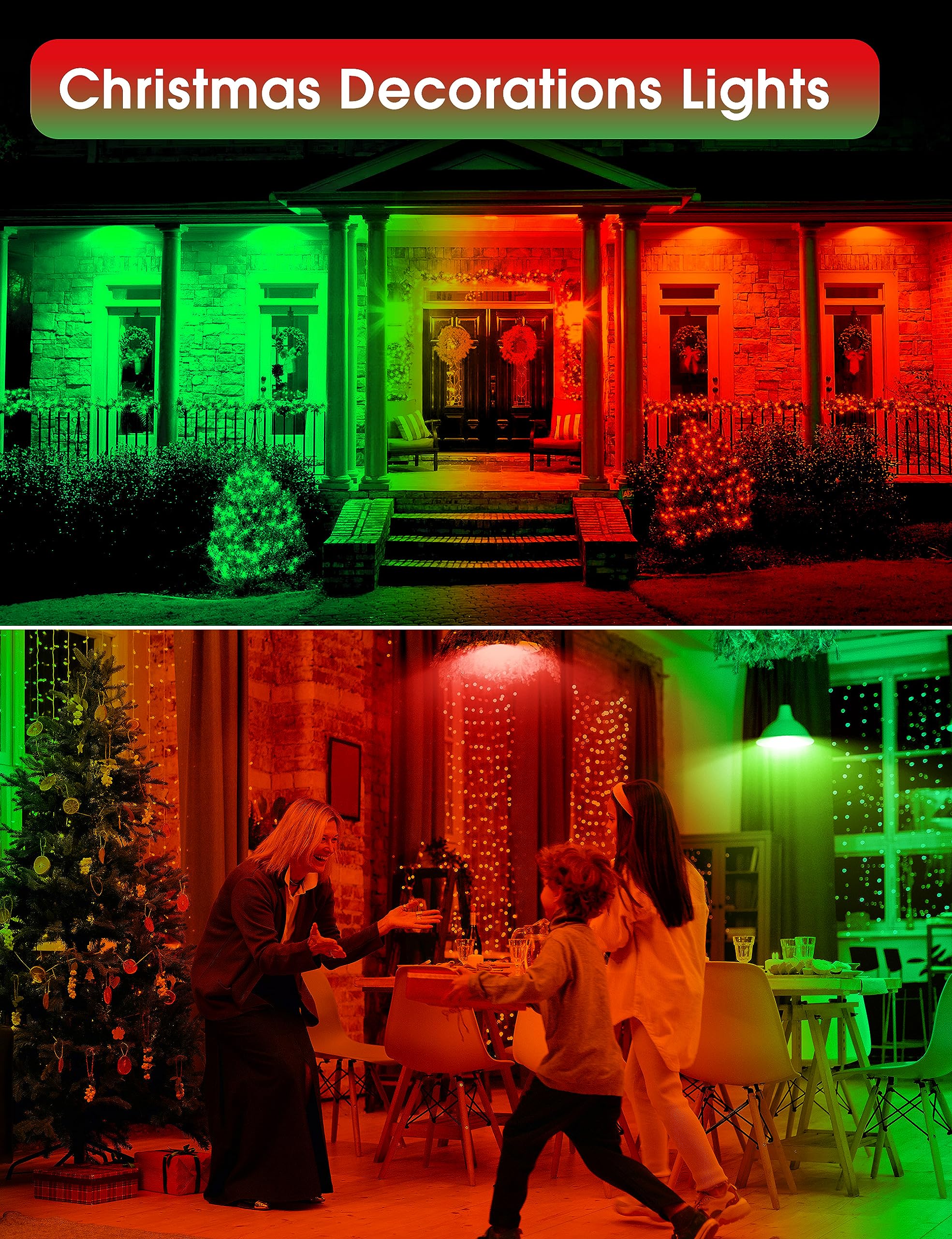 Fulighture Green Flood Light Bulbs 2 Pack  Par38 15W(100W Equivalent) E26 Led Flood Green Lights Bulbs Outdoor Not-Dimmable  Colored Light Bulbs For Christmas Decor  Porch Home Lighting