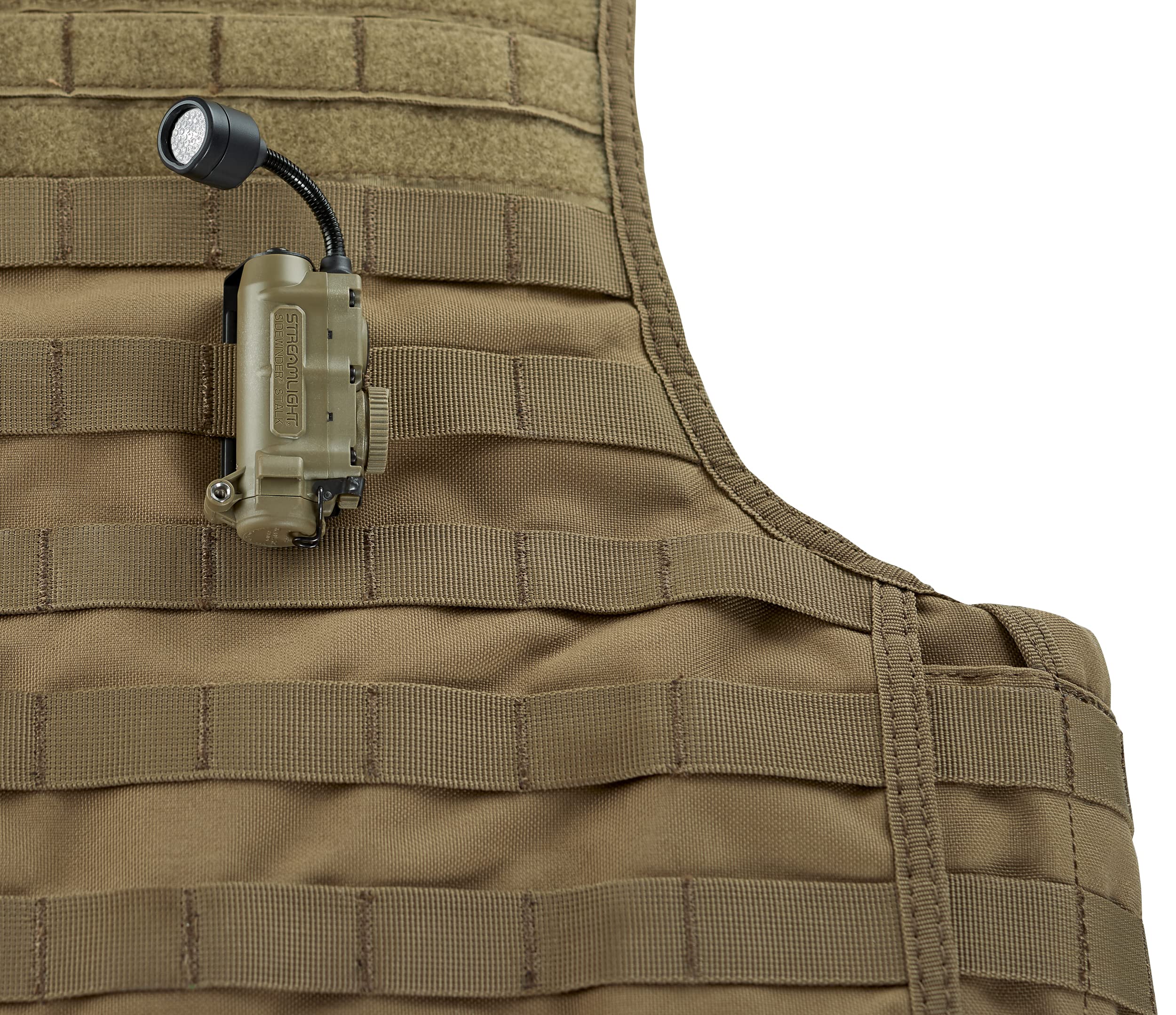 Streamlight 14308 Sidewinder Stalk 76-Lumen Tactical Helmet Lightwith Flexible Stalk, Includes Batteries, Helmet Clip, E-Mount, Coyote