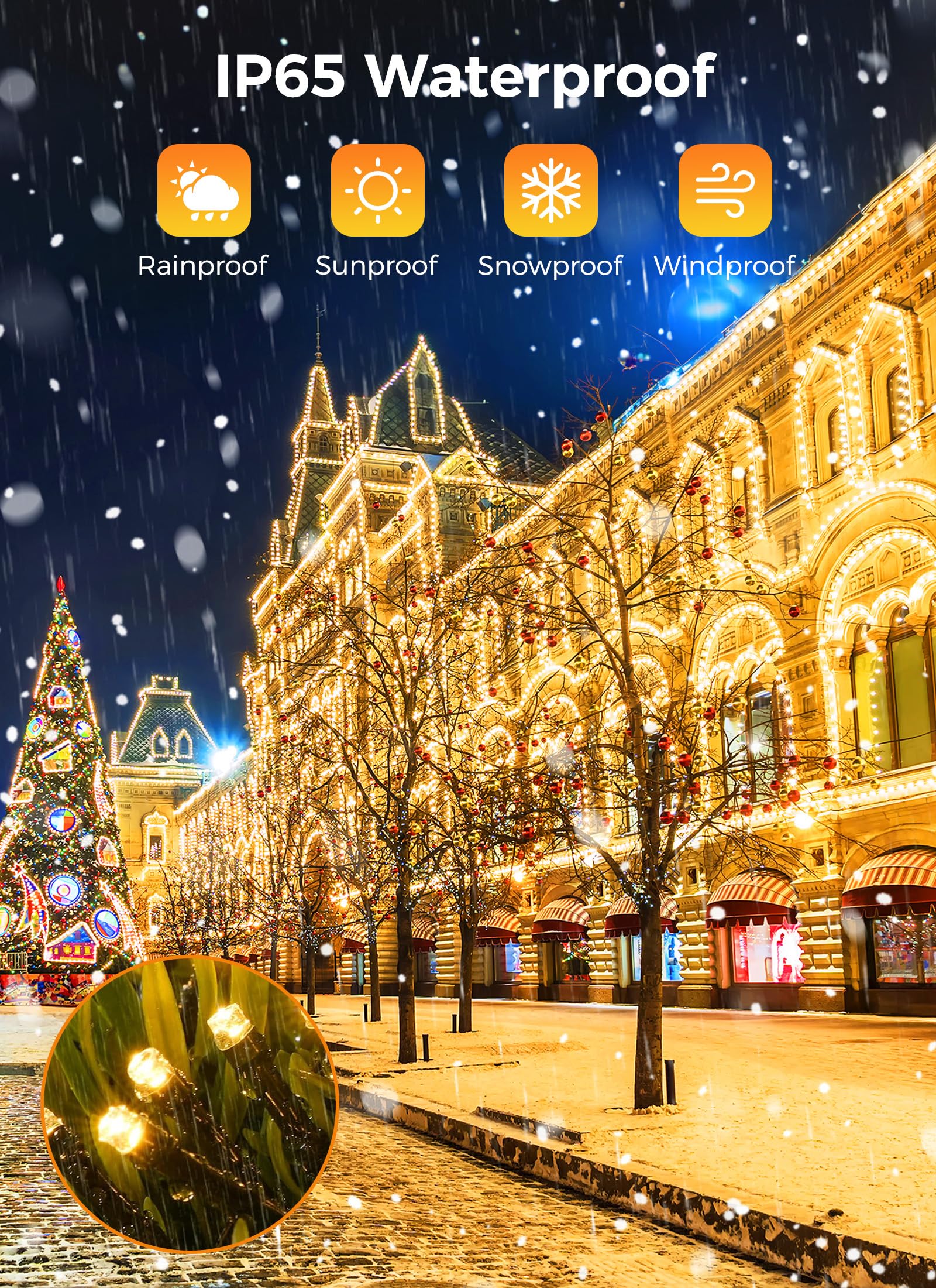 Solar String Lights Outdoor, 2 Pack Total 144Ft 400 Led Solar Powered String Lights With 8 Lighting Modes, Waterproof Solar Patio Lights, Solar String Lights For Outside Tree Balcony, Warm White