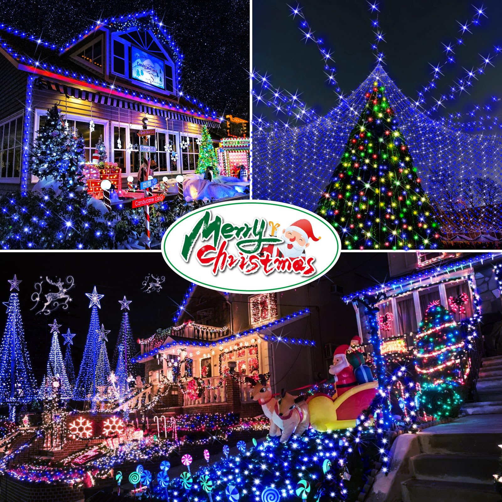 Hezbjiti 1000 LED Christmas String Lights, 394ft Blue Fairy Lights with Remote & Timer for Home, Party, Wedding Decor