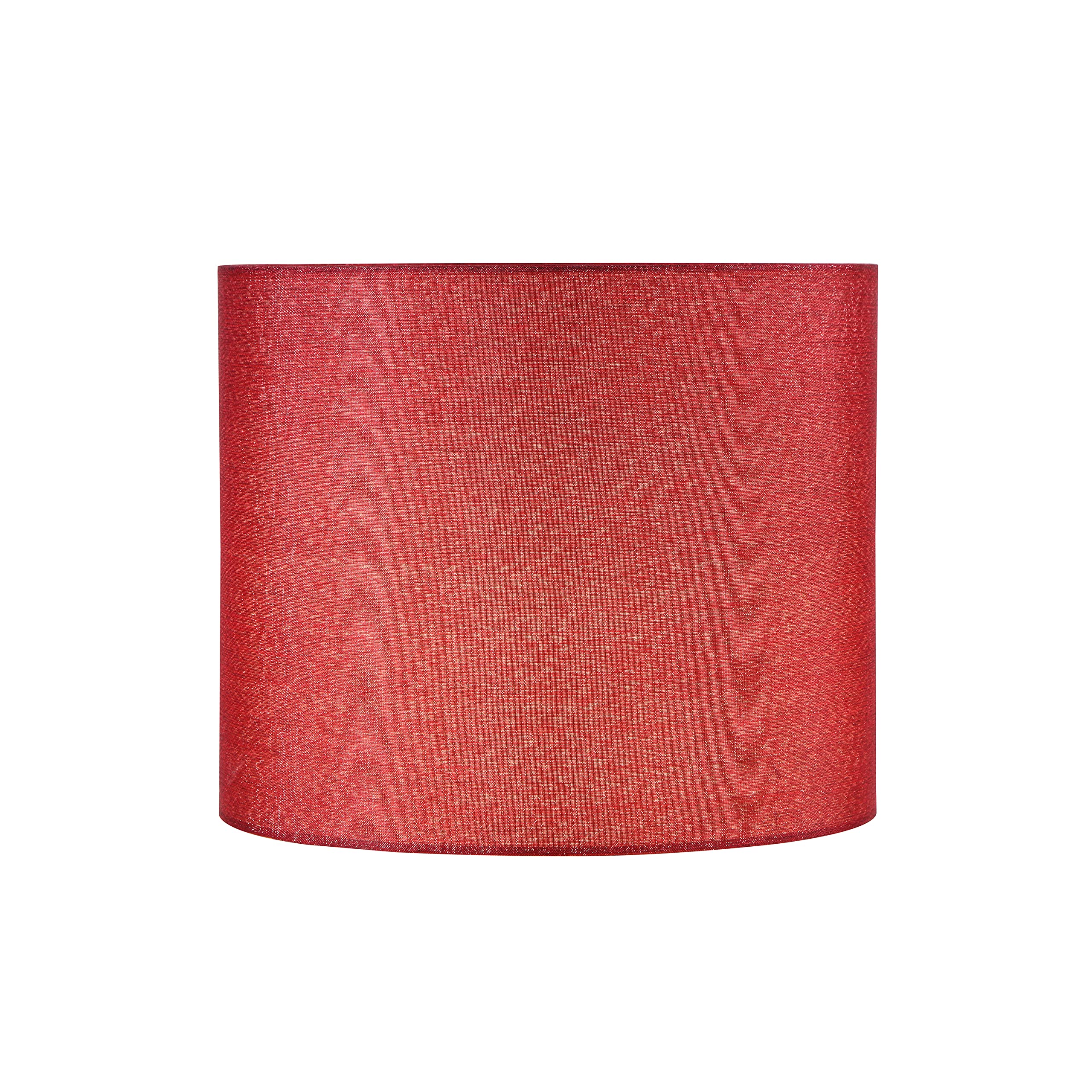 Aspen Creative 31107, Hardback Drum Transitional Spider Lamp Shade, Rich Red Burlap Texture Fabric, 12&quot; Top X 12&quot; Bottom X 10&quot; Height