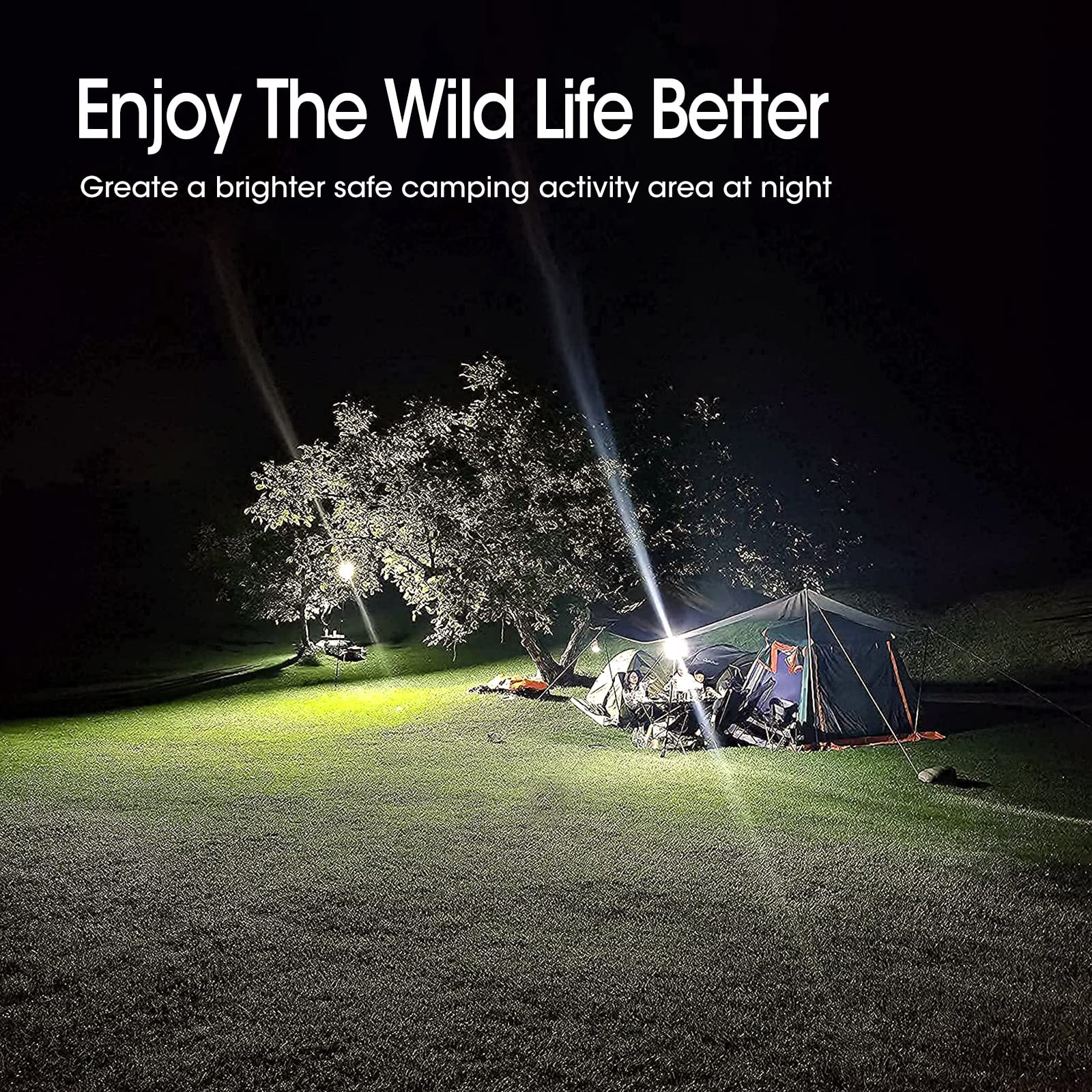 Conpex Camping Light, 10000 Lumens Super Bright Range 50 Ft * 50 Ft Meet 4-6 Tent Lighting, Outdoor Telescopic Camping Lights Campsite Camp Area Light Pole