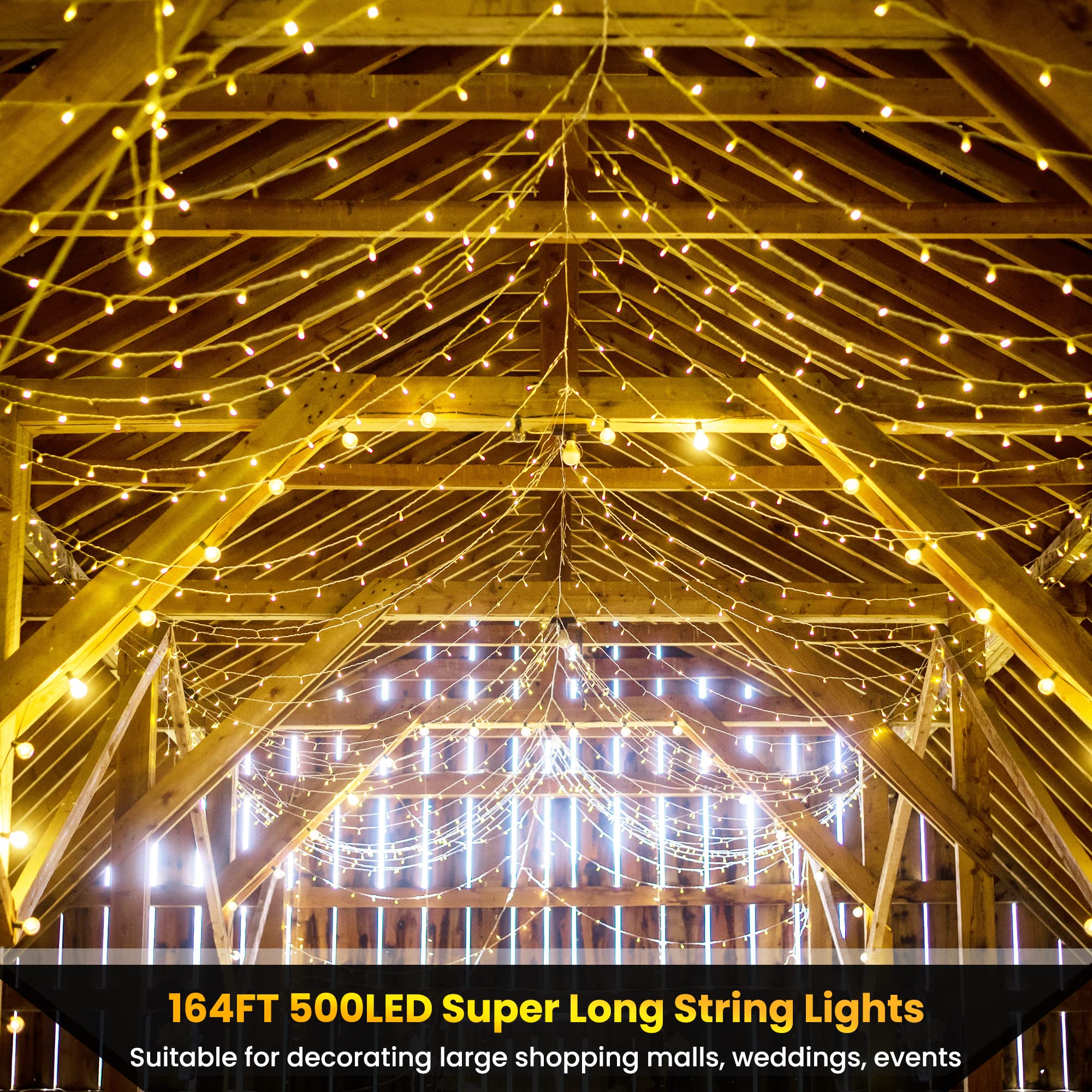 Color Changing Christmas Lights, 175Ft 500 Led Warm White & Multicolor Christmas String Lights With Remote, 11 Modes Christmas Twinkle Lights Waterproof For Christmas Party, Garden, Xmas Tree Decor