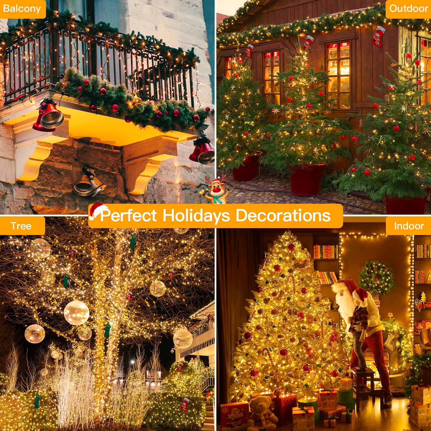 Ollny 262FT Warm White String Lights, 800LED, Waterproof Fairy Lights with Remote, 8 Modes & Timer for Outdoor Party Decorations