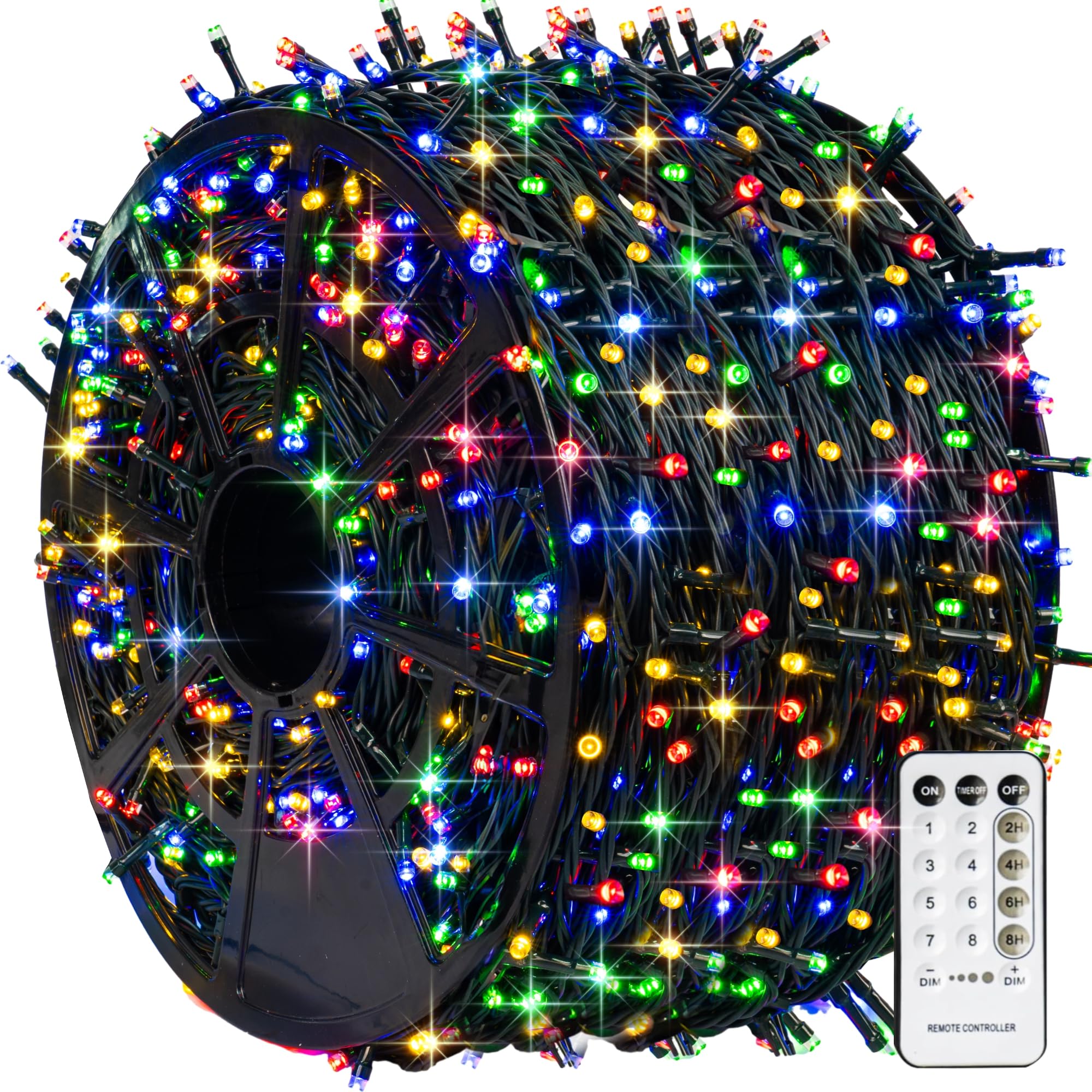 TW SHINE 1000 LED Christmas Lights, 328FT Christmas Tree Lights Outdoor Plug in with 8 Modes, Remote Waterproof Xmas String Ligh