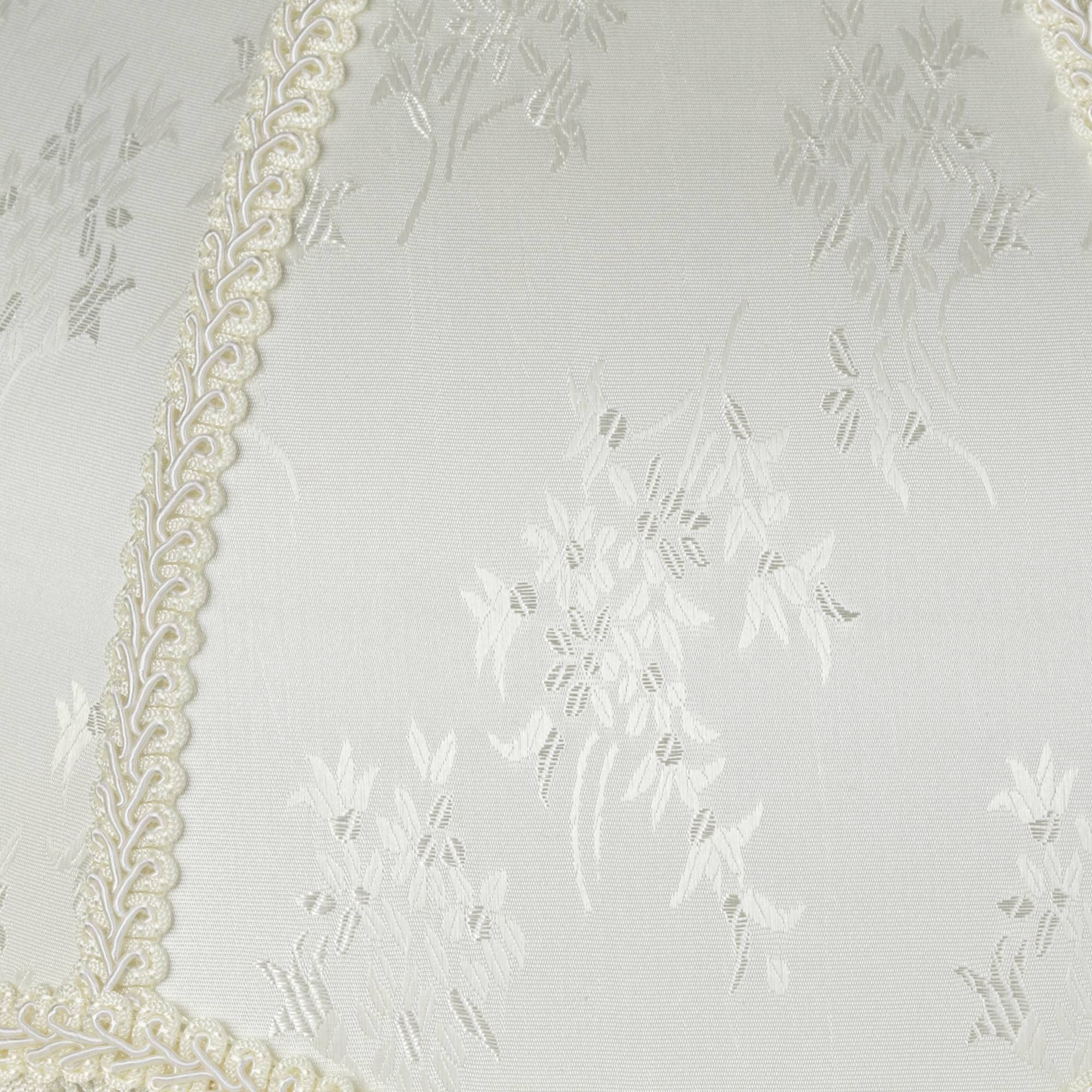 Set Of 2 Hardback Scallop Dome Lamp Shades Cream Floral Bouquet Large 6&quot; Top X 17&quot; Bottom X 11&quot; High Spider With Replacement Harp And Finial Fitting - Springcrest